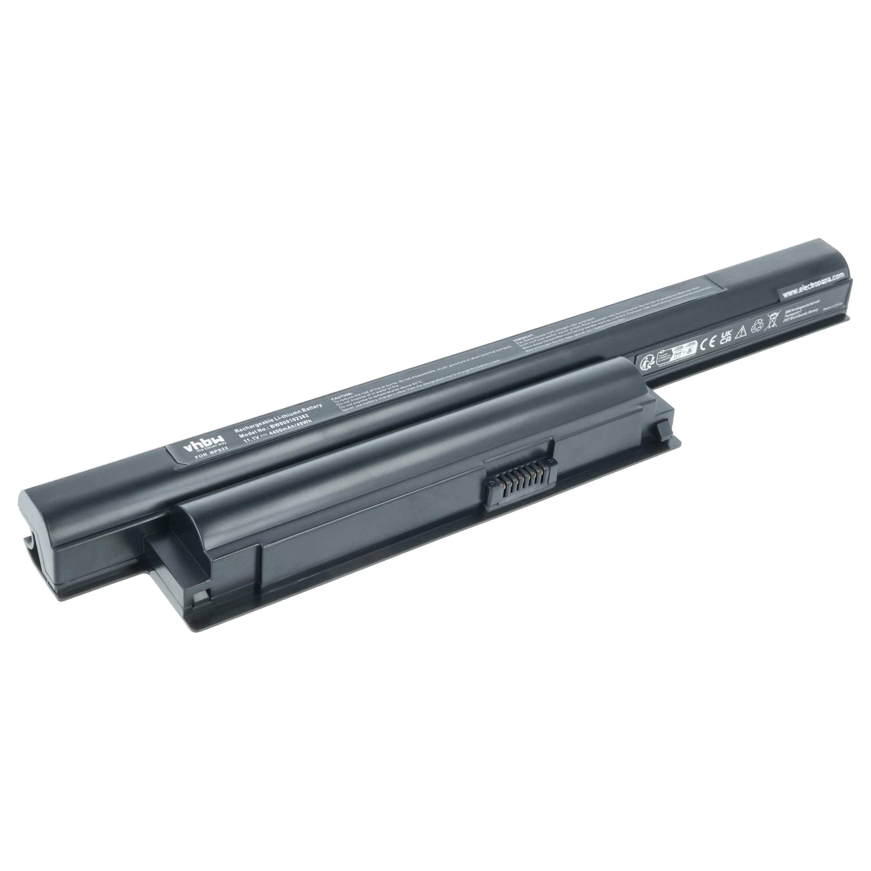 vhbw Akku kompatibel mit Sony Vaio VPC-EA13, VPC-EA13EH, VPC-EA12EN/BI, VPC-EA13EH/L, VPC-EA12EN Notebook (4400 mAh, 11,1 V, Li-Ion)