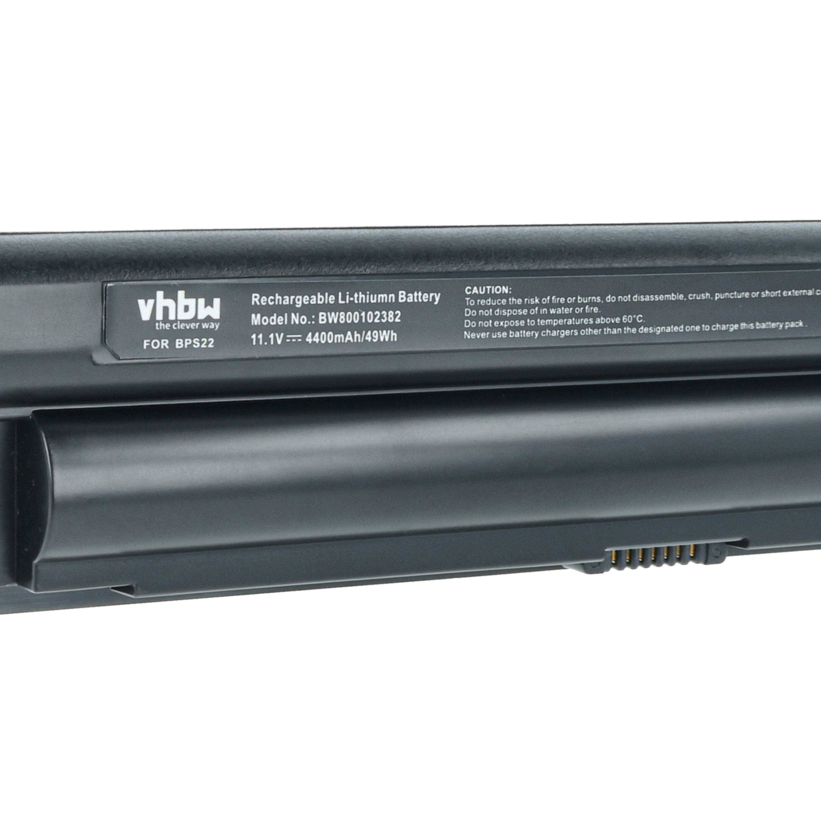vhbw Akku kompatibel mit Sony Vaio VPC-EA16FG/G, VPC-EA16FG/L, VPC-EA16FG, VPC-EA16FG/B Notebook (4400 mAh, 11,1 V, Li-Ion)