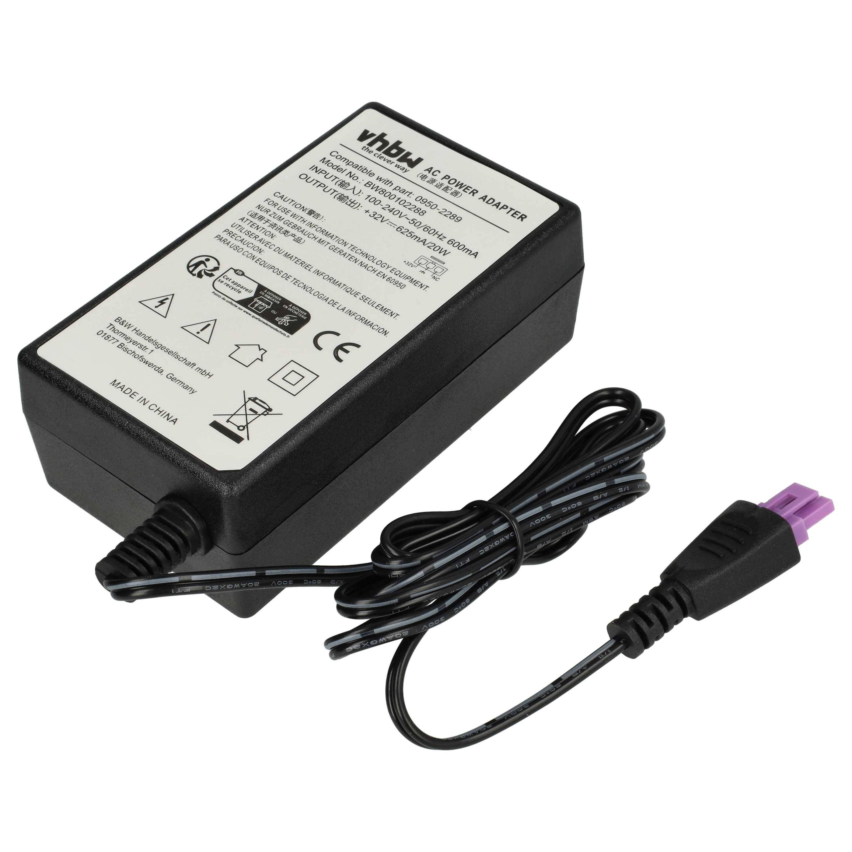 vhbw Netzteil kompatibel mit HP Officejet F4210, F4280, J4500, J4580, J4660, J4680, J6480 Drucker - 200 cm