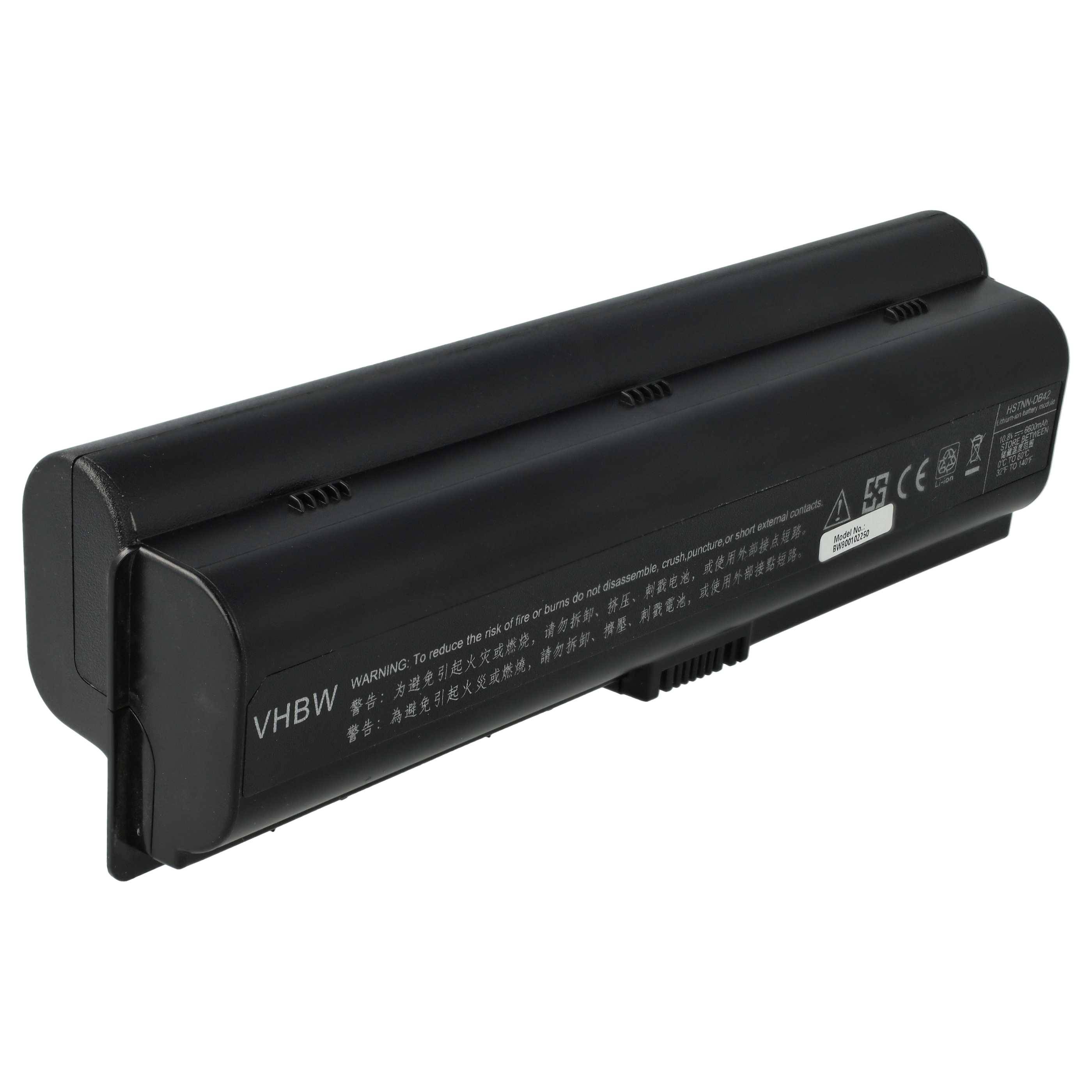 vhbw Akku kompatibel mit Compaq Presario C732ES, C732EM, C732EF, C730EL, C730EE, C730BR, C727US Notebook (6600 mAh, 10,8 V, Li-Ion)