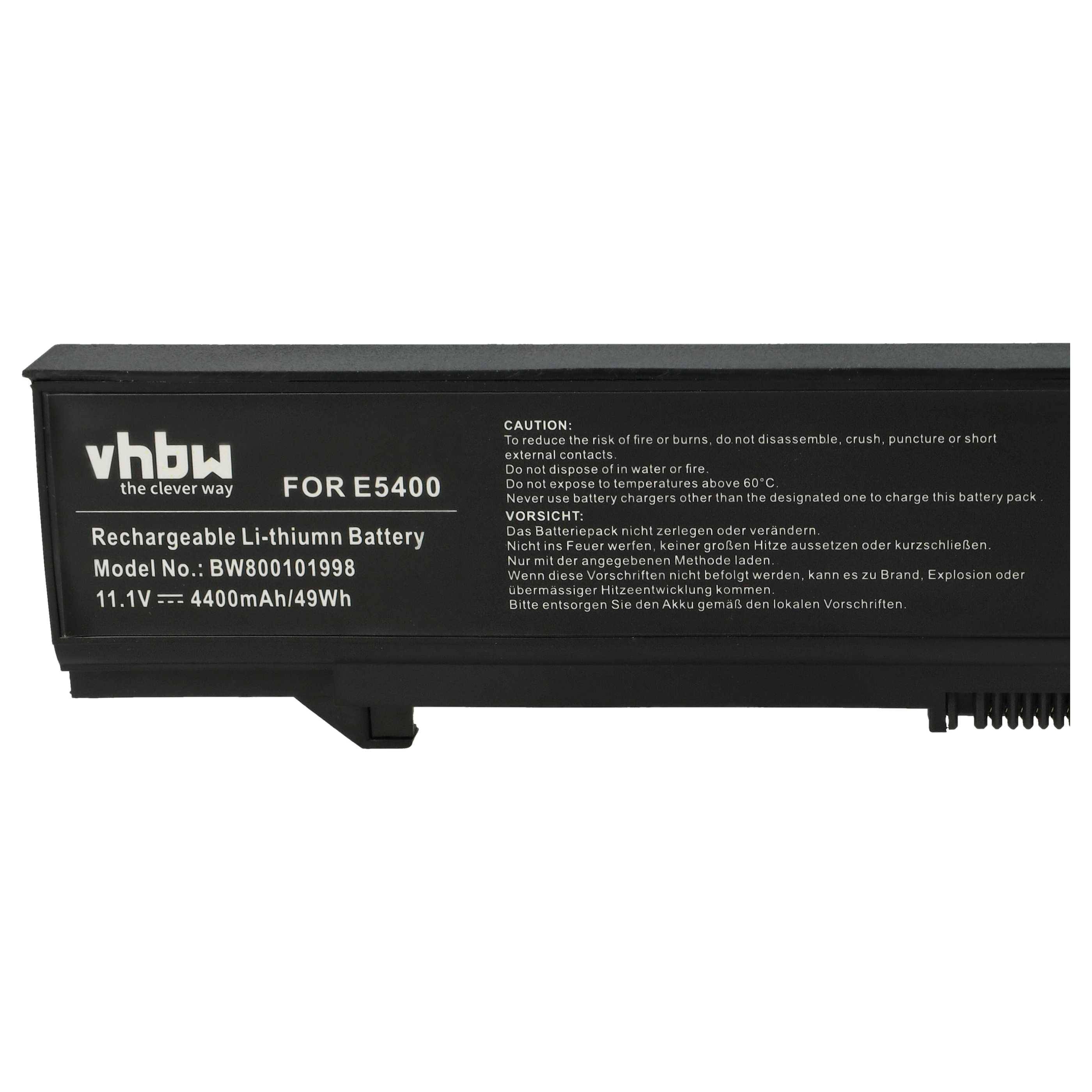 vhbw Akku Ersatz für Dell RM649, PW651, WU841, W071D, U116D, T749D, RM668, RM661, RM656 für Notebook (4400 mAh, 11,1 V, Li-Ion)