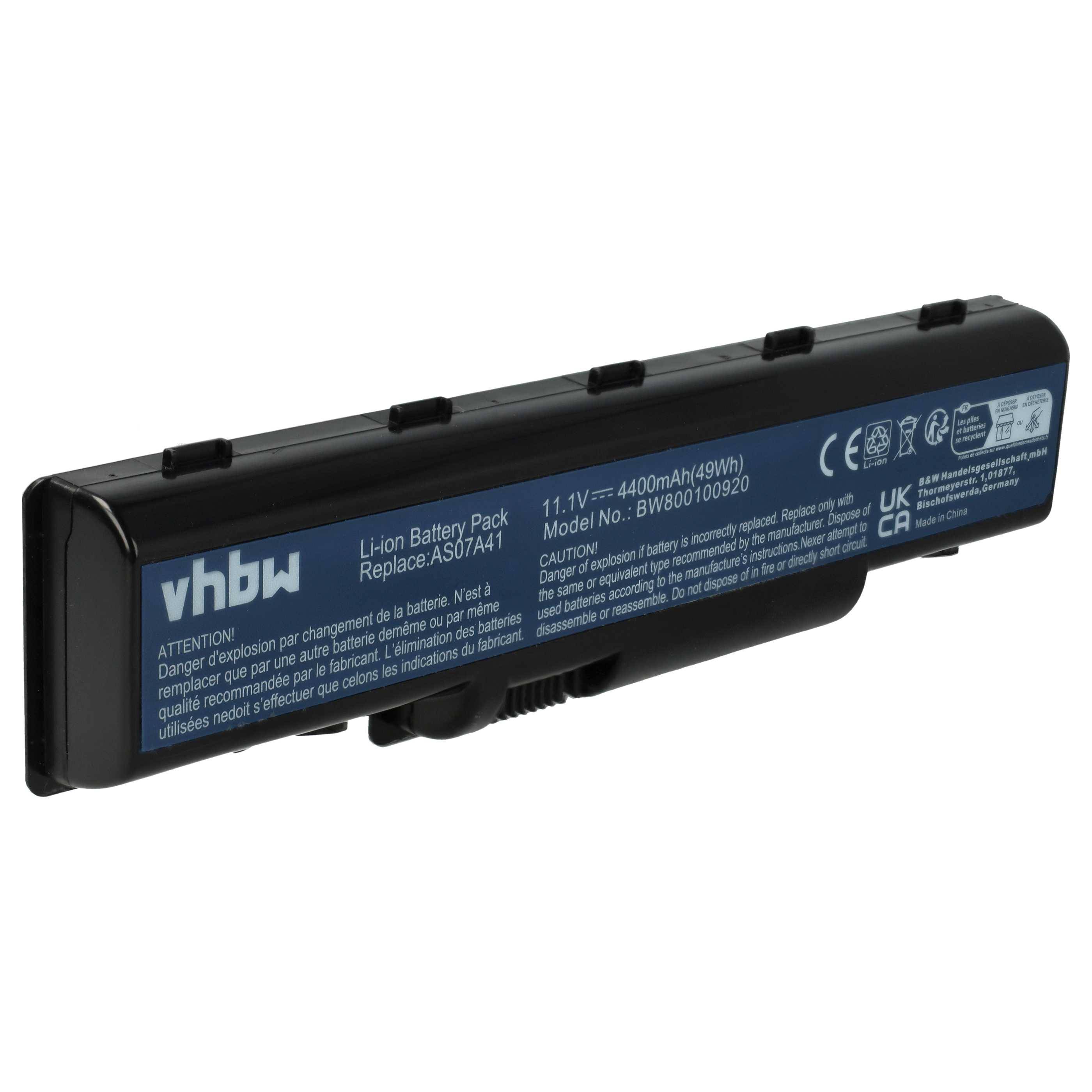 vhbw Akku kompatibel mit Acer Aspire AS5738-6969-4333, AS5542, AS5732Z AS5740, AS5542-5547-4867 Notebook (4400 mAh, 11,1 V, Li-Ion)