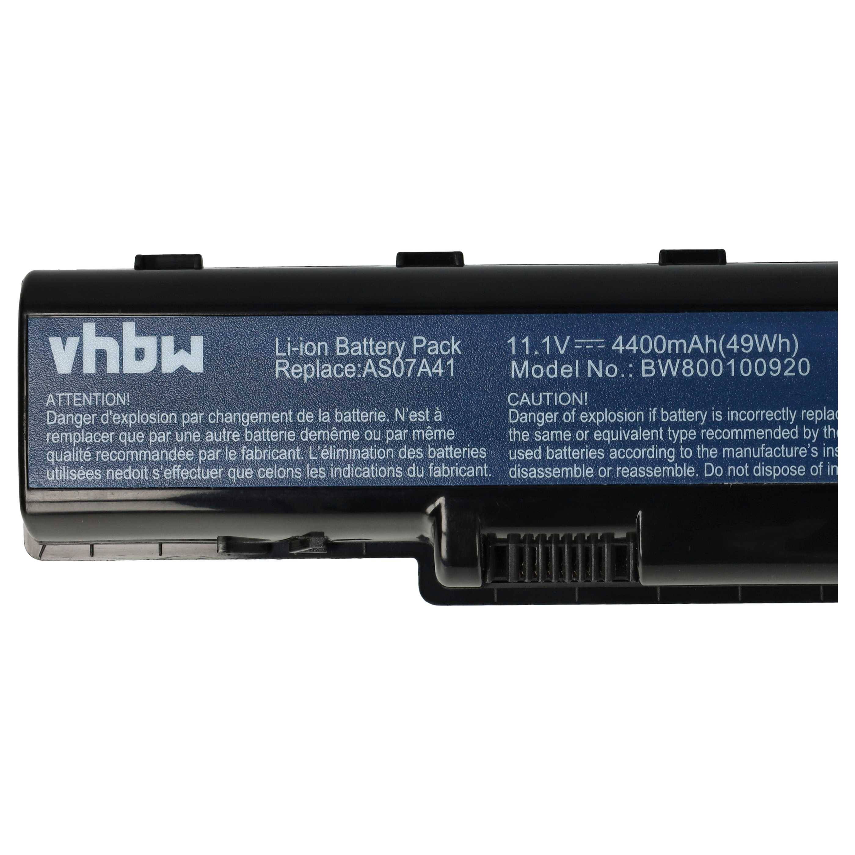 vhbw Akku kompatibel mit Acer Aspire AS5738-6969-4333, AS5542, AS5732Z AS5740, AS5542-5547-4867 Notebook (4400 mAh, 11,1 V, Li-Ion)