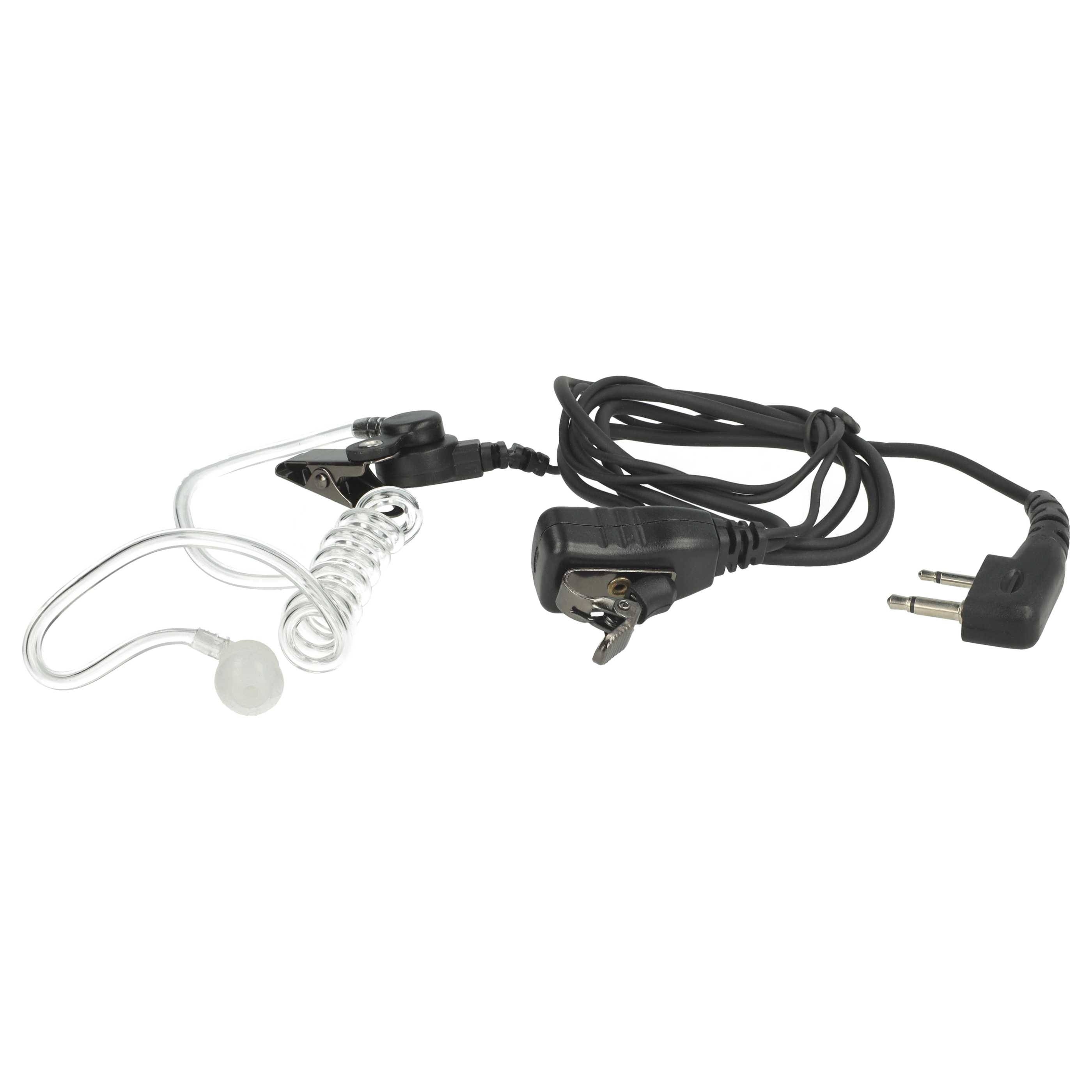 vhbw 10x Headset kompatibel mit Alan Midland GXT-1000, G9, GXT-300, GXT-1050, GXT-325 Funkgerät - schwarz, Transparenter Akustikschlauch