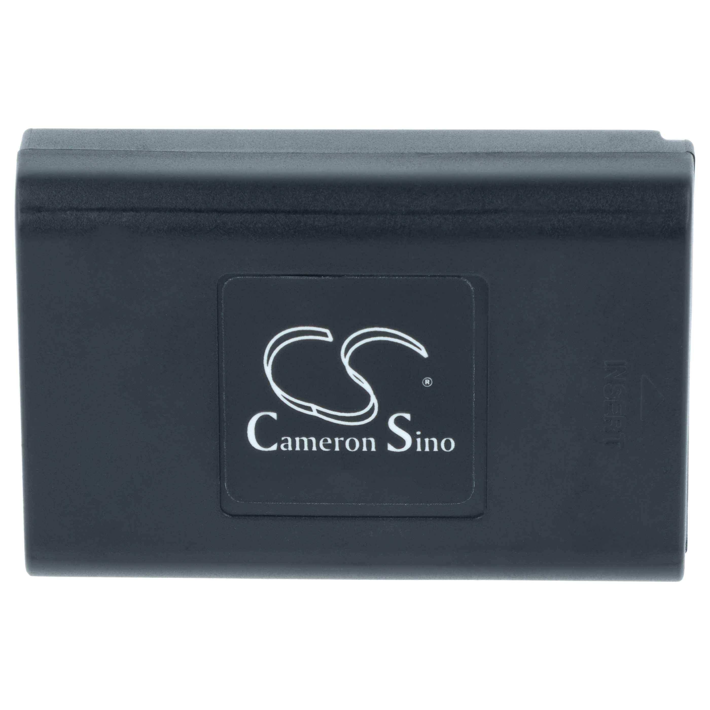 Eine rechteckige schwarze Batterie mit dem weißen Logo 'Cameron Sino' auf der Vorderseite. Die Batterie wird für elektronische Geräte verwendet.