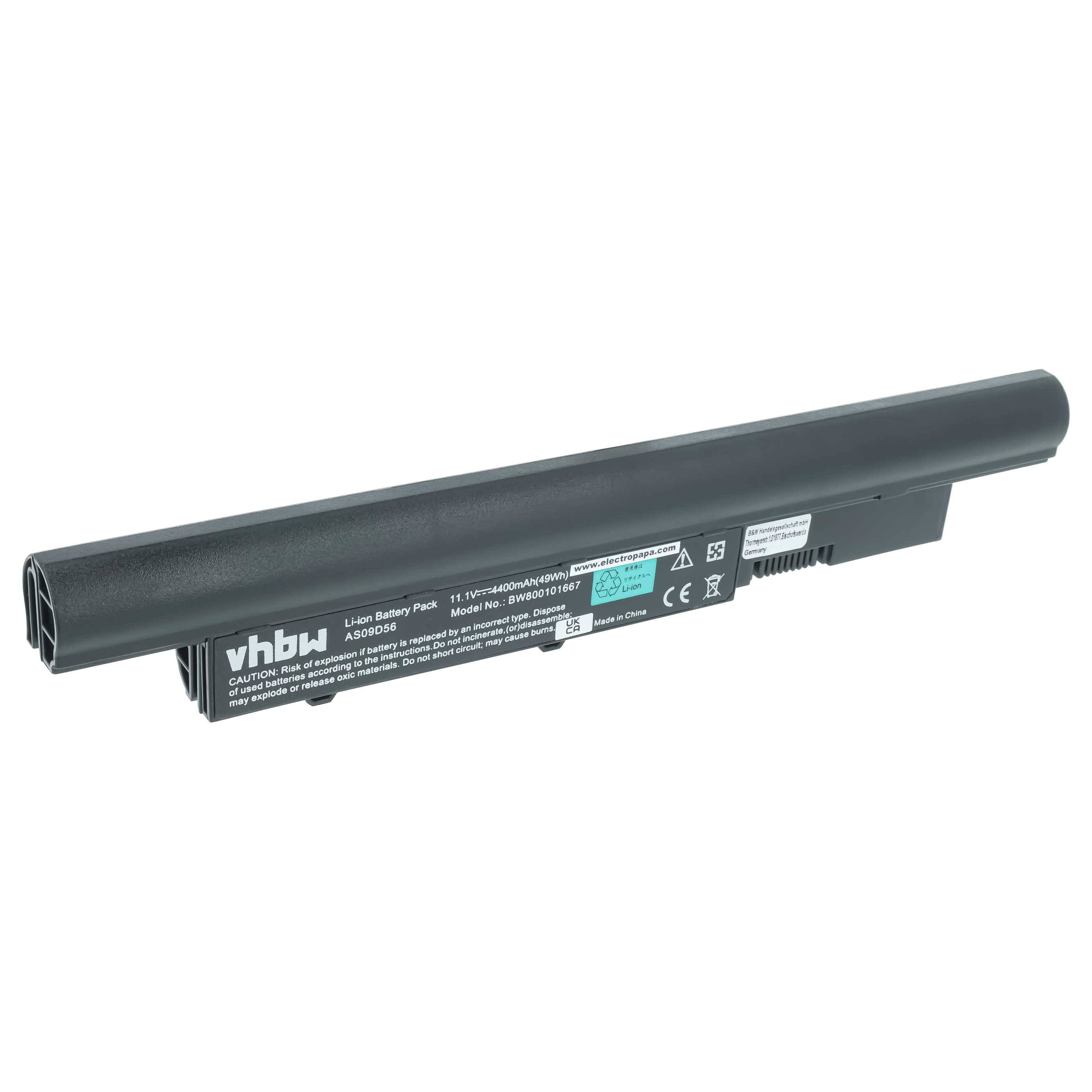 vhbw Akku kompatibel mit Acer Travelmate 8471, 8471-353G25Mn, 8371-P716F, 8371-P716DF, 8371-P716D Notebook (4400 mAh, 11,1 V, Li-Ion)