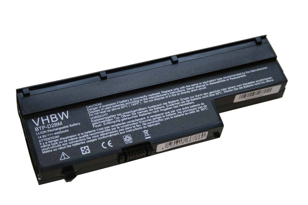 vhbw Akku Ersatz für Medion 40029779, BTP-CWBM, BTP-CNBM, BTP-CMBM, 40027608, 40026269 für Notebook (4400 mAh, 14,8 V, Li-Ion)