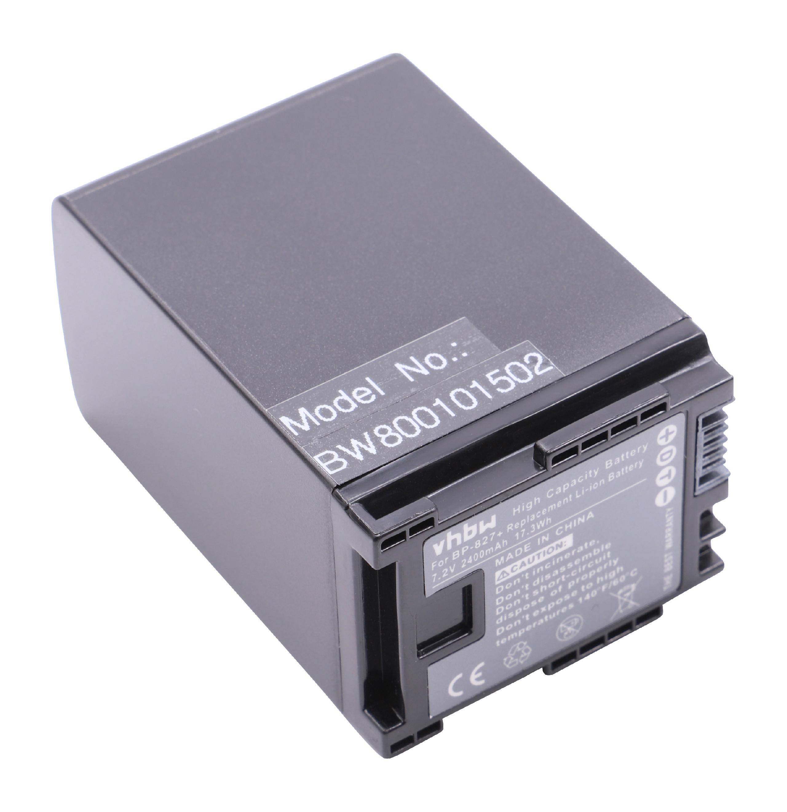 vhbw Akku kompatibel mit Canon Legria HF S200, HF S20, HF S10 HD, HF S11 Videokamera Camcorder (2400 mAh, 7,2 V, Li-Ion) + Infochip