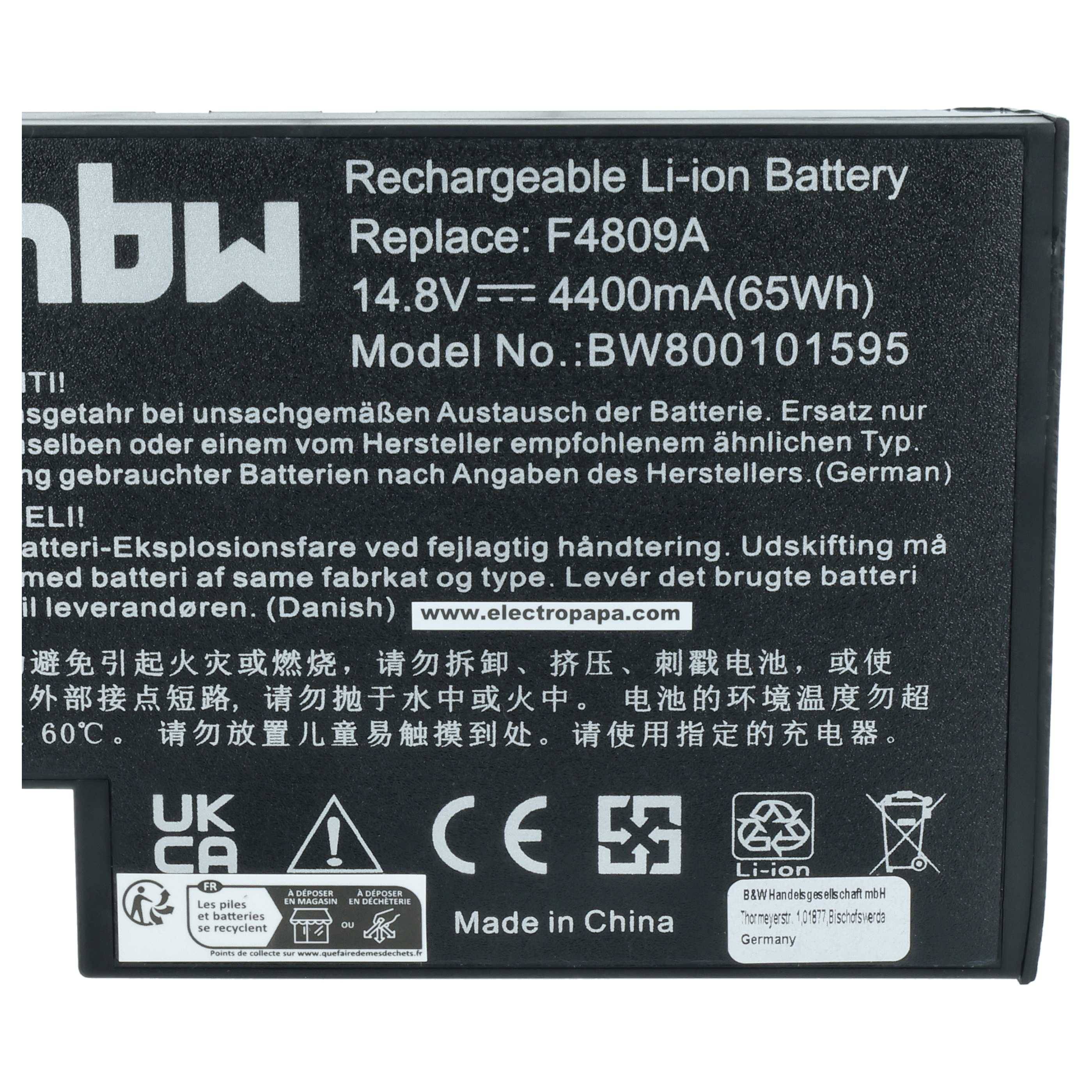vhbw Akku kompatibel mit HP CompaQ Pavilion ZE5362, ZE5362EA-DG069A, ZE5365, ZE5365US-DC968A Notebook (4400 mAh, 14,8 V, Li-Ion)