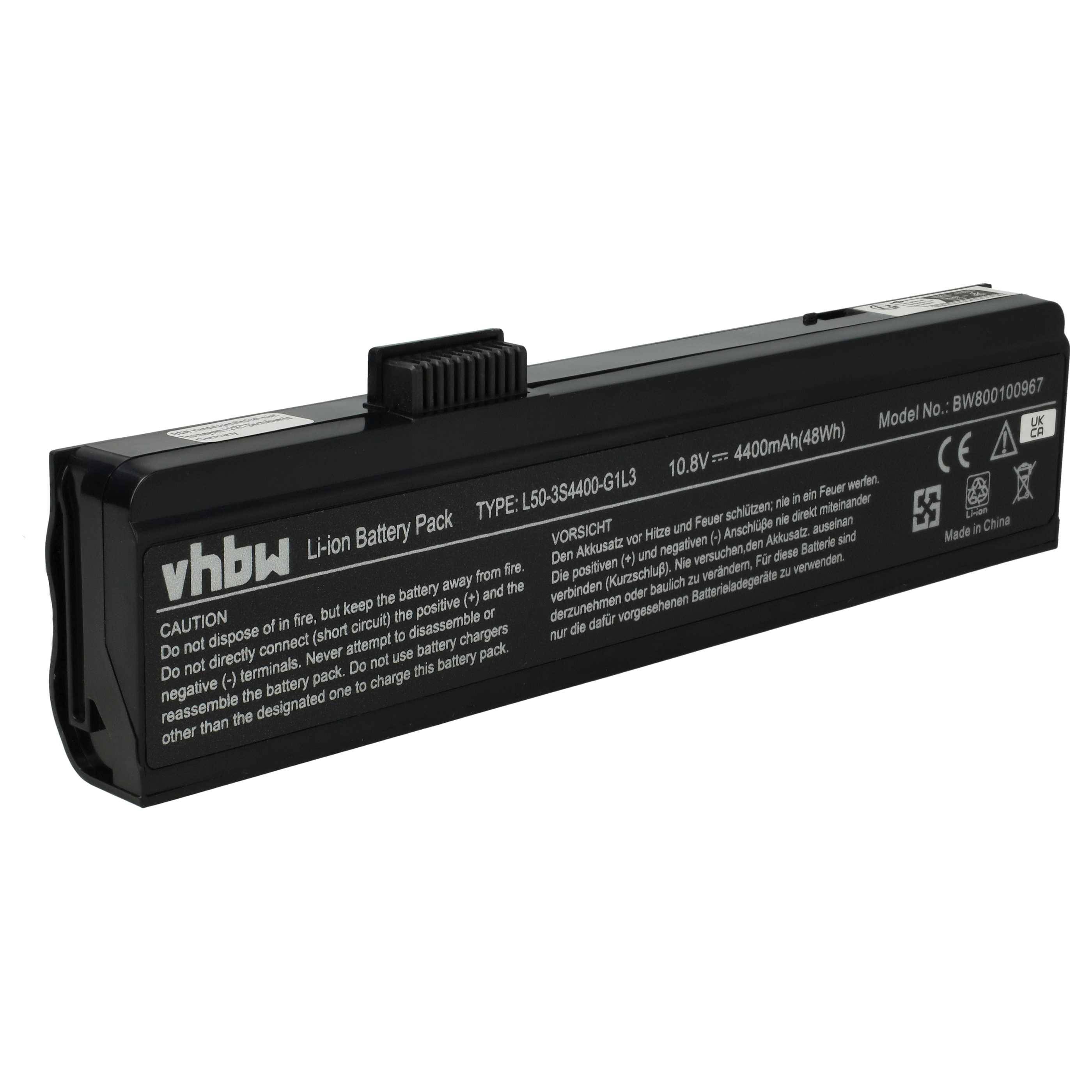 vhbw Akku Ersatz für L50-3S4000-G1S2-04, L50-3S4000-S1P3-04, L50-3S4000-S1P3 für Notebook (4400 mAh, 11,1 V, Li-Ion)