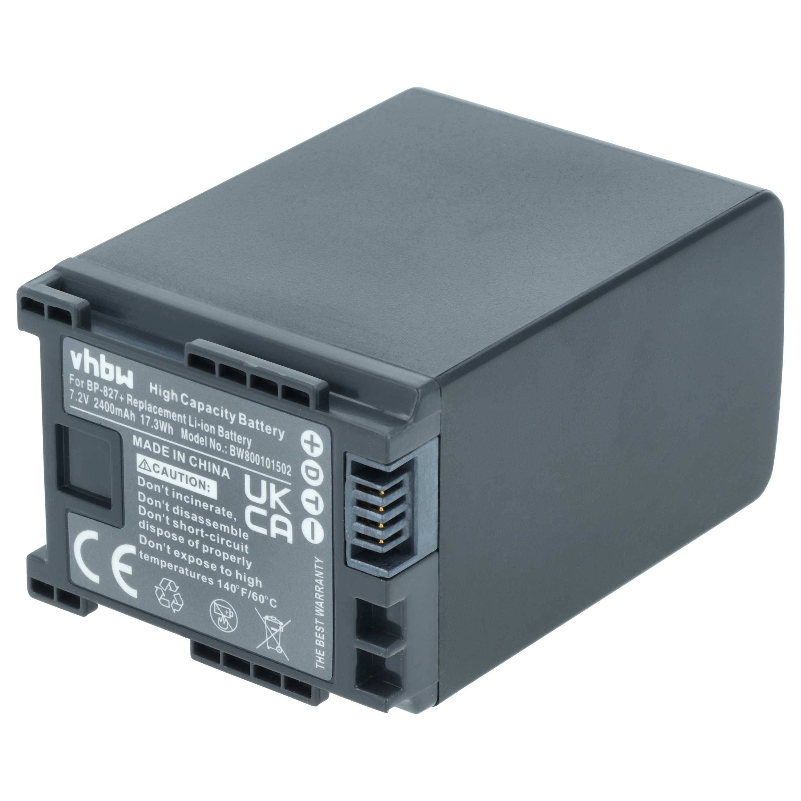 vhbw Akku kompatibel mit Canon Legria HF S200 HD, HF S20 HD, HF S21 Videokamera Camcorder (2400 mAh, 7,2 V, Li-Ion) + Infochip