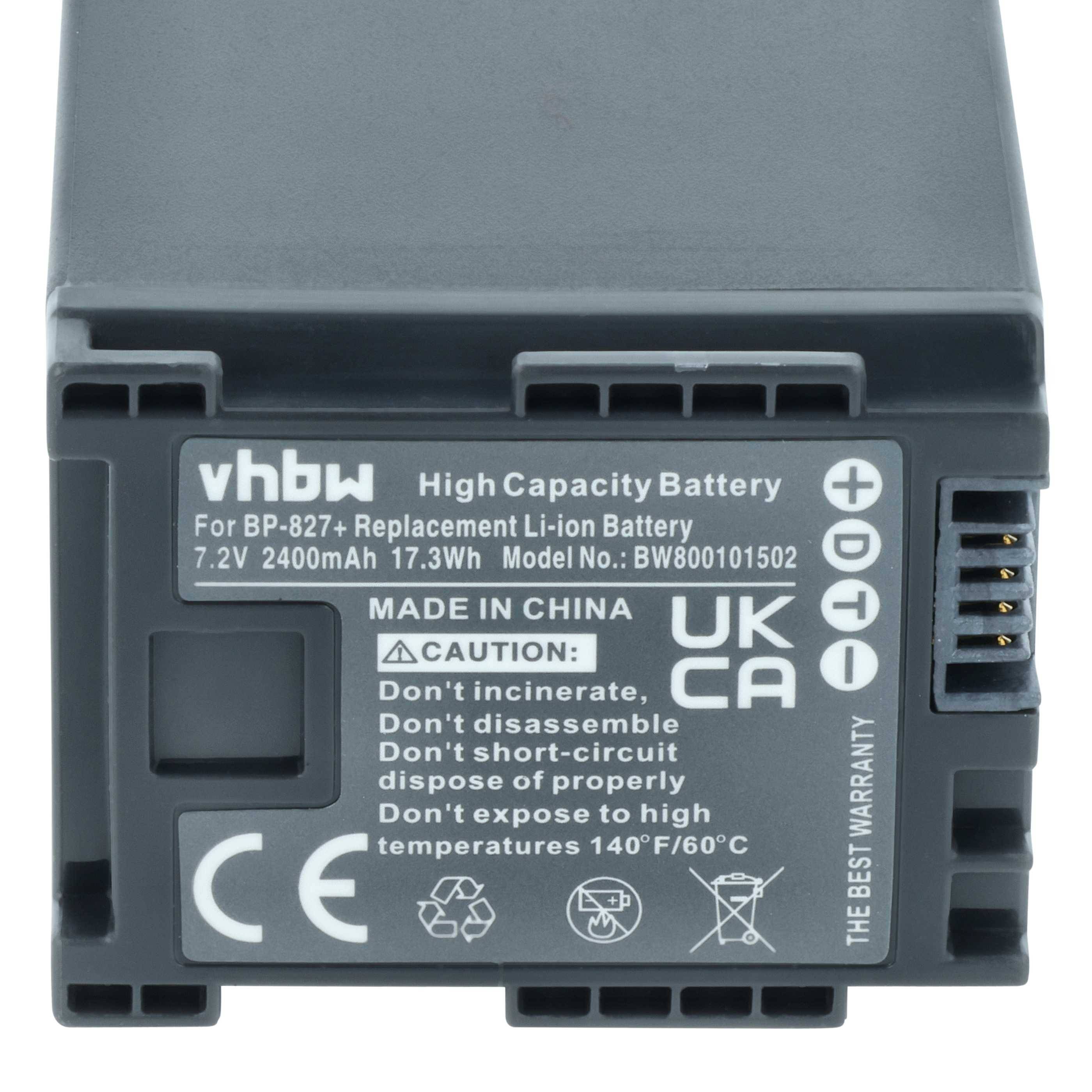 vhbw 2x Akku kompatibel mit Canon Vixia HFS30, HF S20, HF S21, HF S200 Videokamera Camcorder (2400 mAh, 7,2 V, Li-Ion) + Infochip