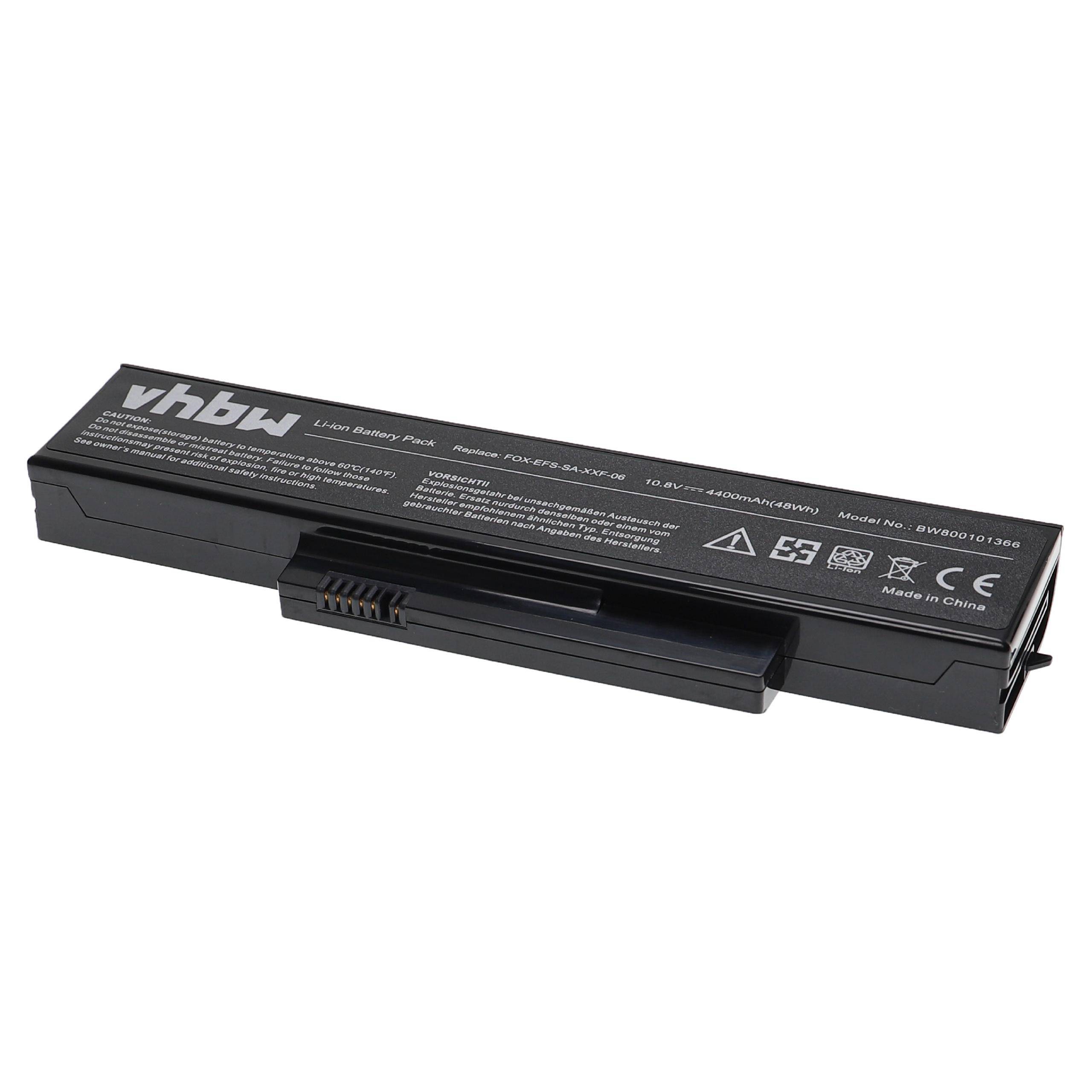vhbw Akku Ersatz für Fujitsu-Siemens SDI-HFS-SS-22F-06, S26391-F6120-L470 für Notebook (4400 mAh, 10,8 V, Li-Ion)
