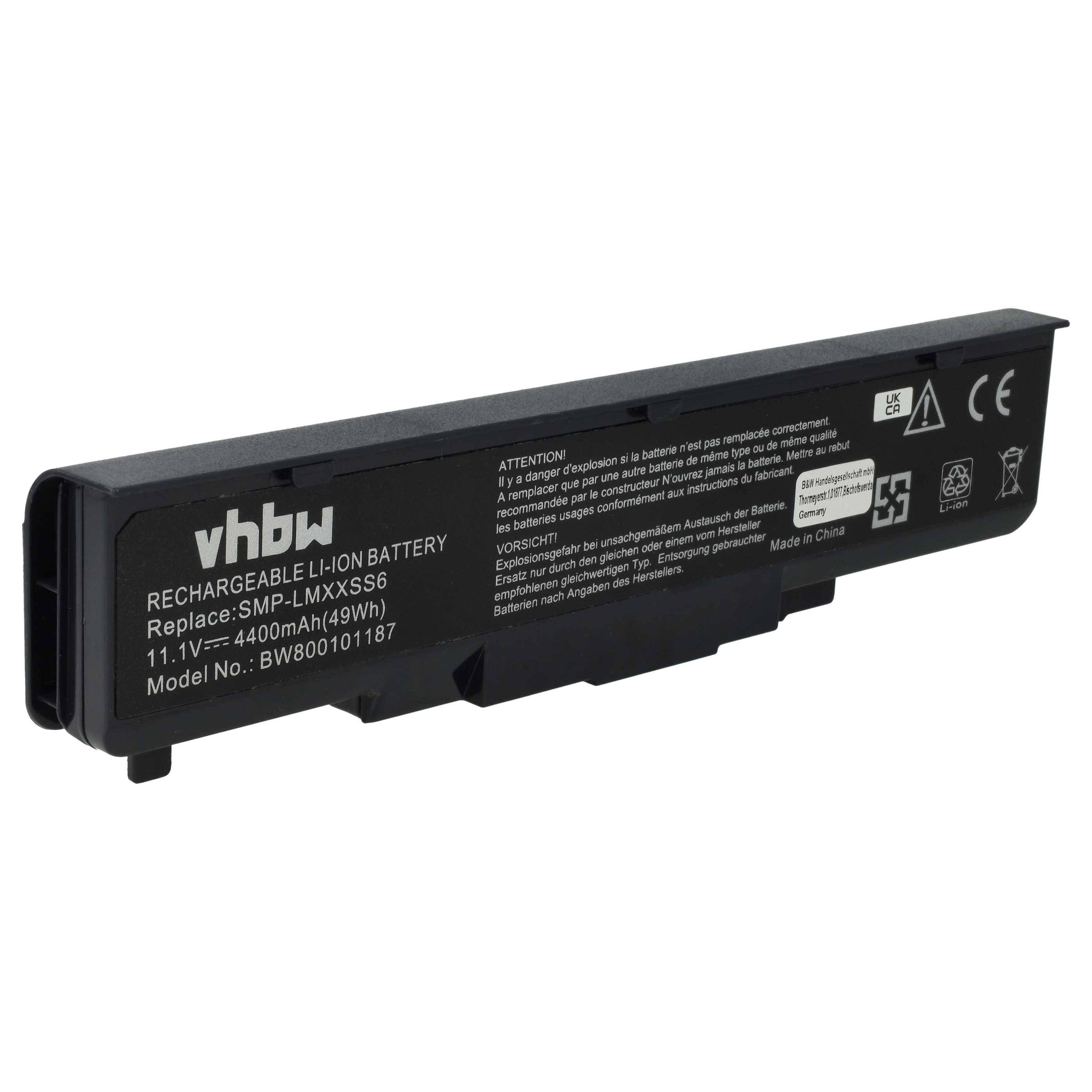 vhbw 1x Akku kompatibel mit Fujitsu-Siemens Amilo L7320, L7320G, L7320GW, Li1703, L1310, L1310G Notebook (4400 mAh, 11,1 V, Li-Ion)