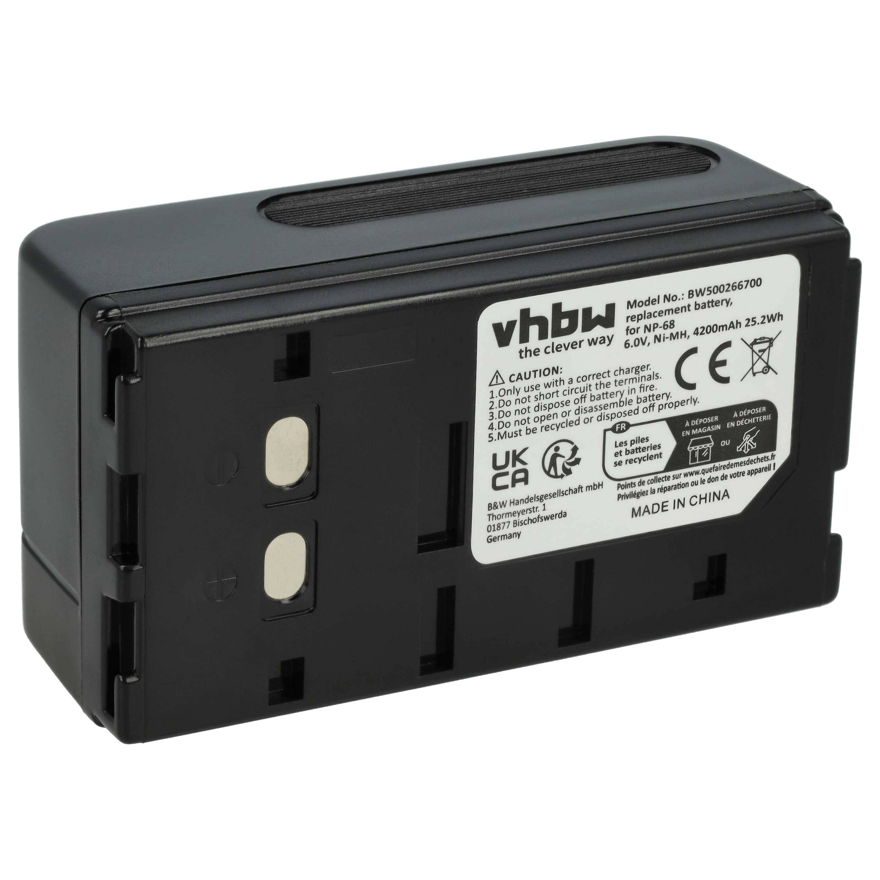 vhbw 1x Akku kompatibel mit Sony CCD-SP5G, CCD-SP5E, CCD-SPKTRV8, CCD-SP5X, CCD-TR105E, CCD-TR100, CCD-SP54 Kamera (4000 mAh, 6 V, NiMH)