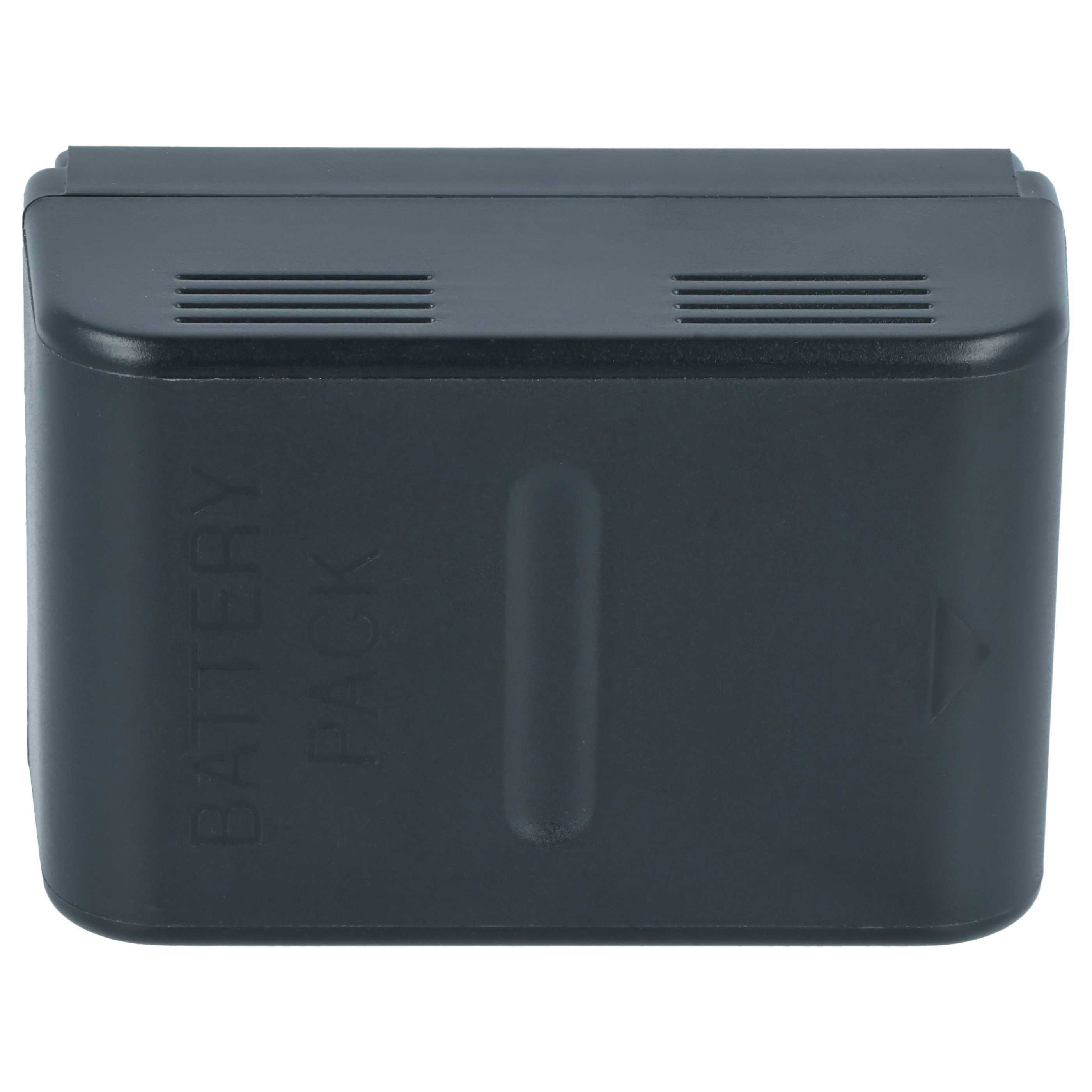 Schwarzes Kamera-Batteriepaket mit geprägtem Text 