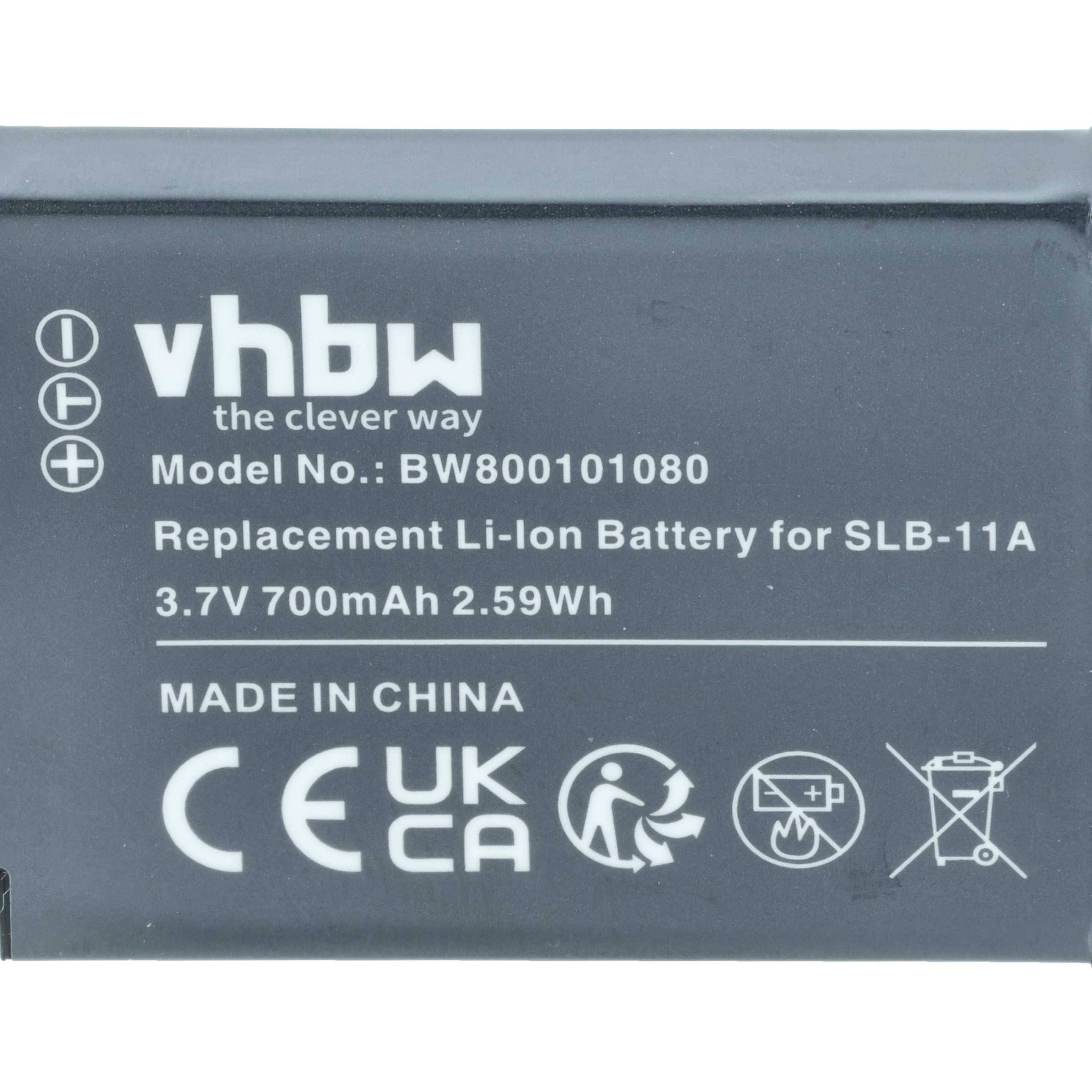 vhbw die clevere Art, Modell-Nr.: BW800101080, Ersatz Li-Ion Akku für SLB-11A, 3,7V 700mAh 2,59Wh, Hergestellt in China