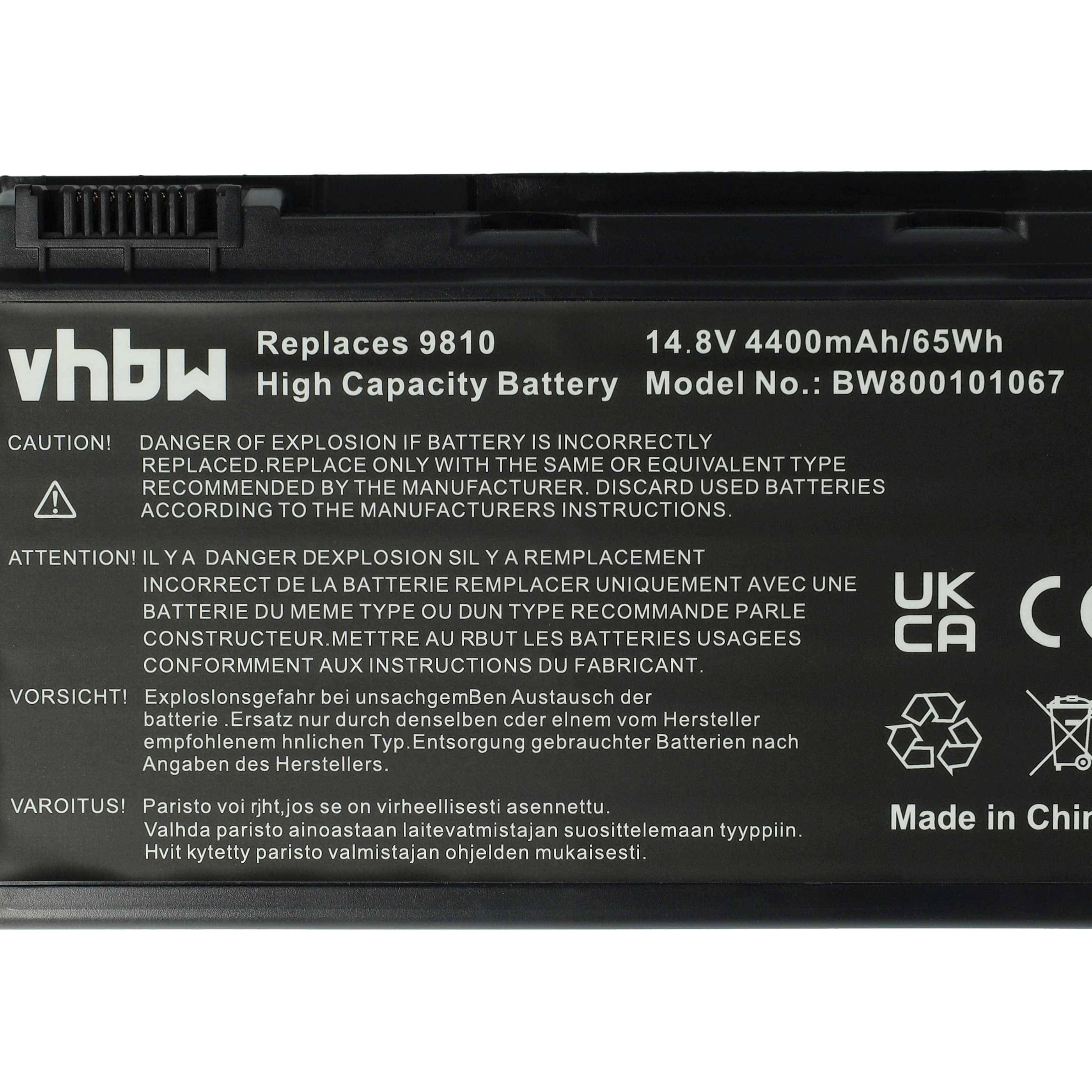 vhbw Akku kompatibel mit Acer Aspire 3104WLMiB120, 3104WLMiB80, 3104WLMiB80F, 3690 Notebook (4400mAh, 14,8V, Li-Ion)