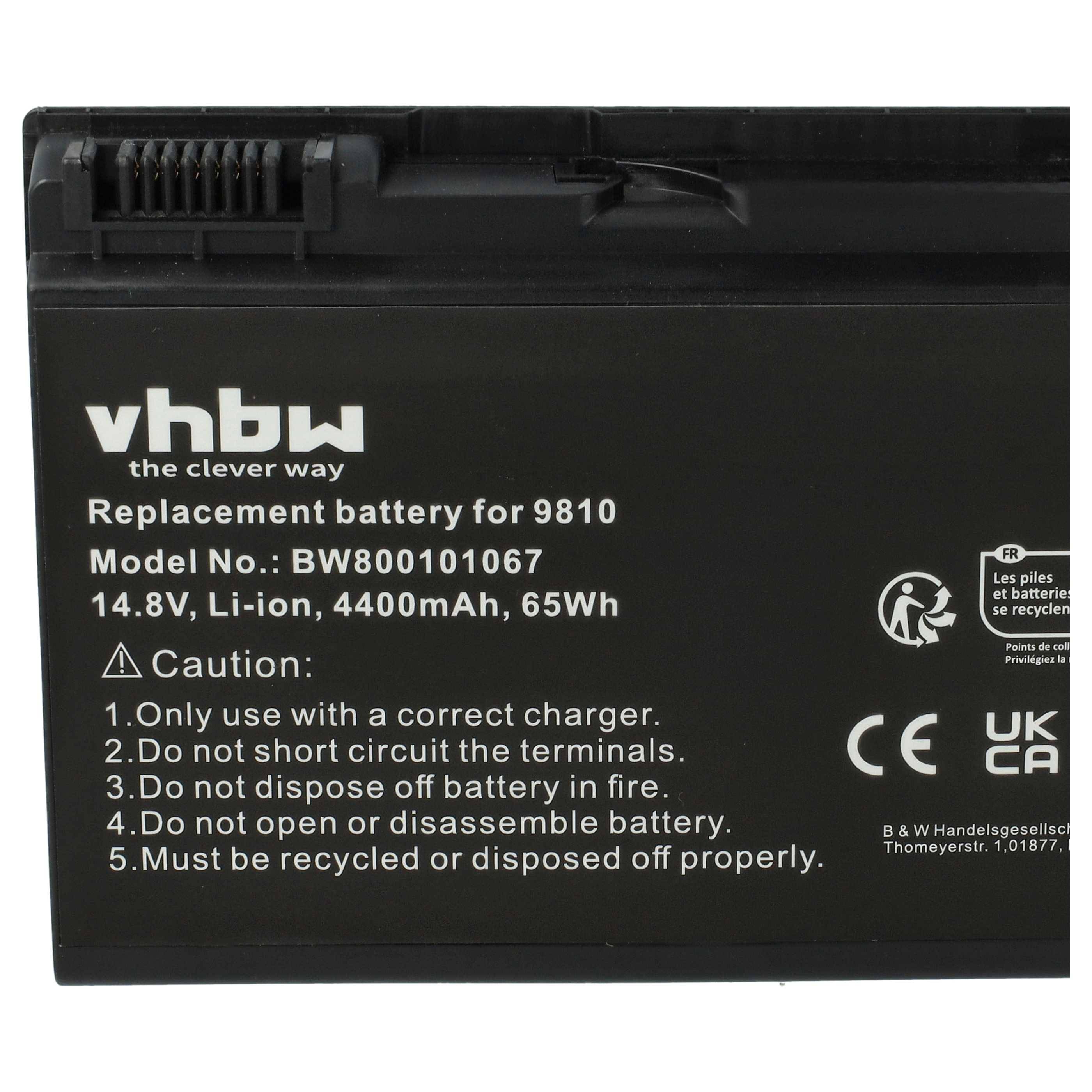 vhbw Akku kompatibel mit Acer Aspire 3103, 3103WLCiF, 3103WLCi, 3103WLMiF, 3103WLMi, 3100 Notebook (4400 mAh, 14,8 V, Li-Ion)