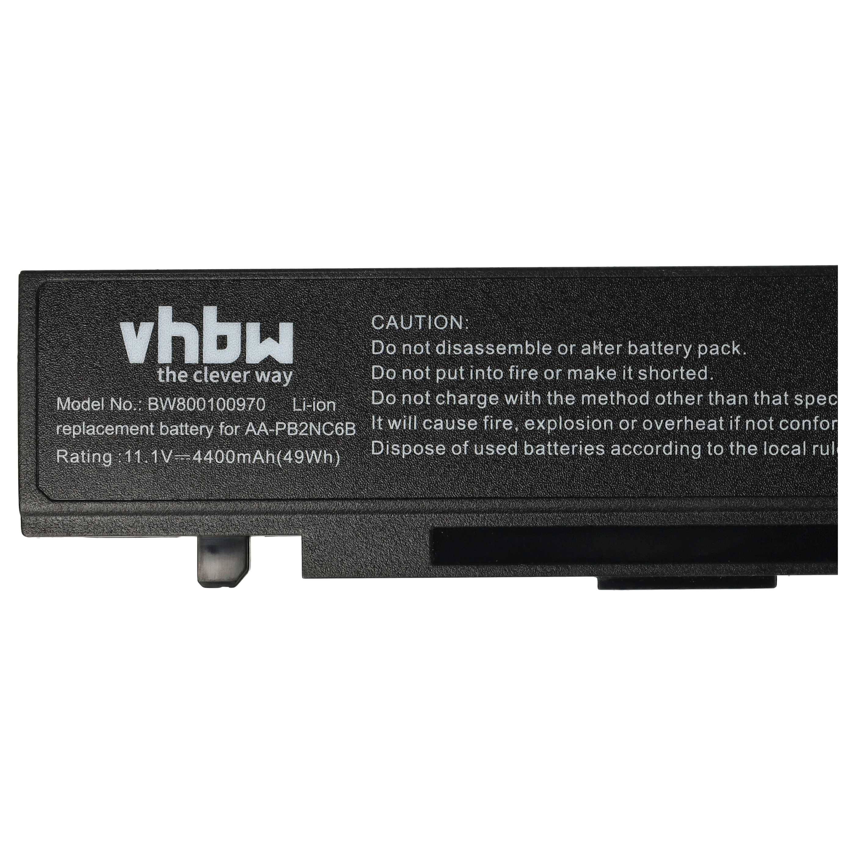 vhbw Akku kompatibel mit Samsung R 39-DY06, R39-DY 06, R 39-DY04, R39-DY04, R39-DY06, R39-DY 04 Notebook (4400 mAh, 11,1 V, Li-Ion)