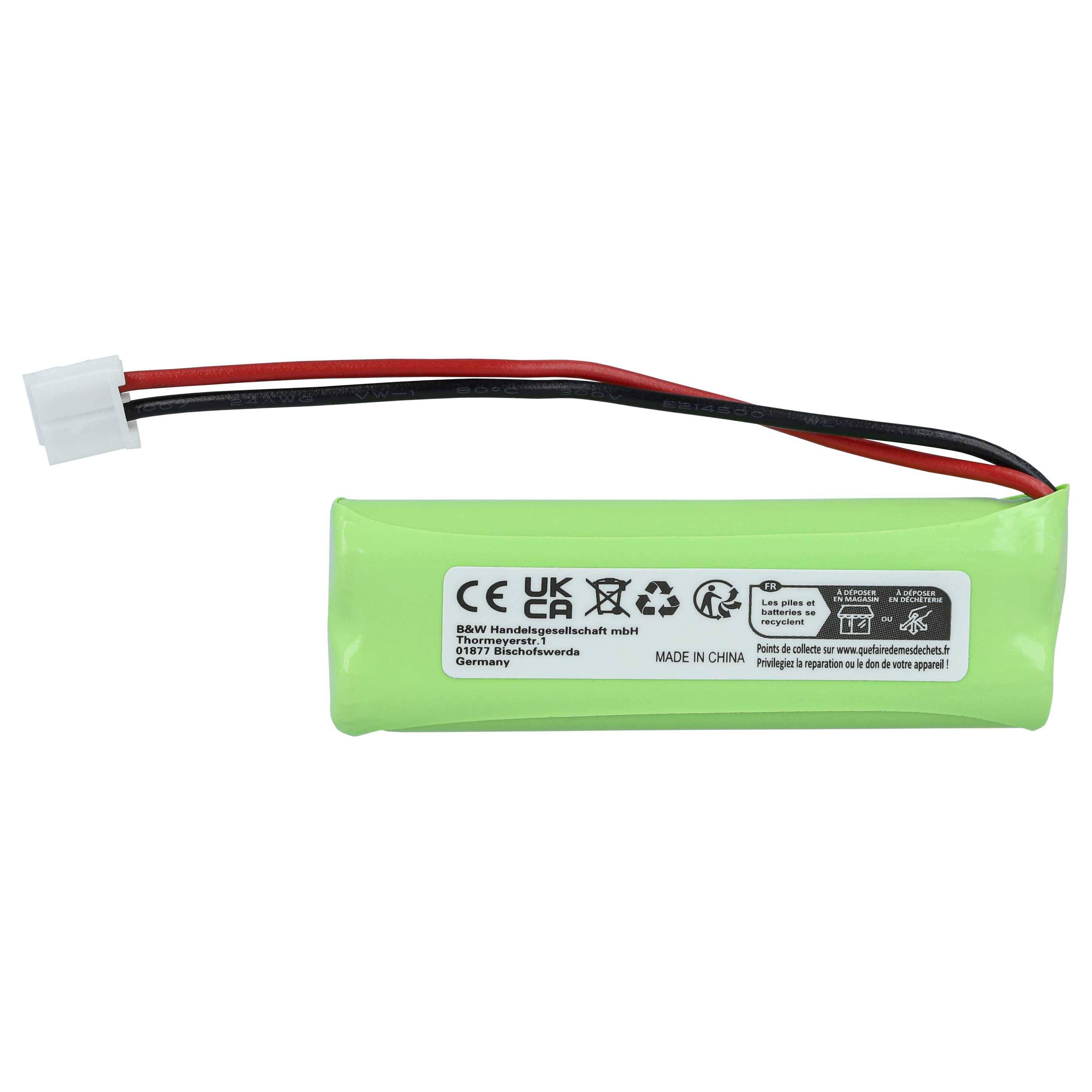 vhbw 1x Akku kompatibel mit Swissvoice DP500, DP550, Eco Plus, DP550 BT | Festnetz Telefon (500 mAh, 2,4 V, NiMH) - Ersatz für GP1010, GPHC05RN01