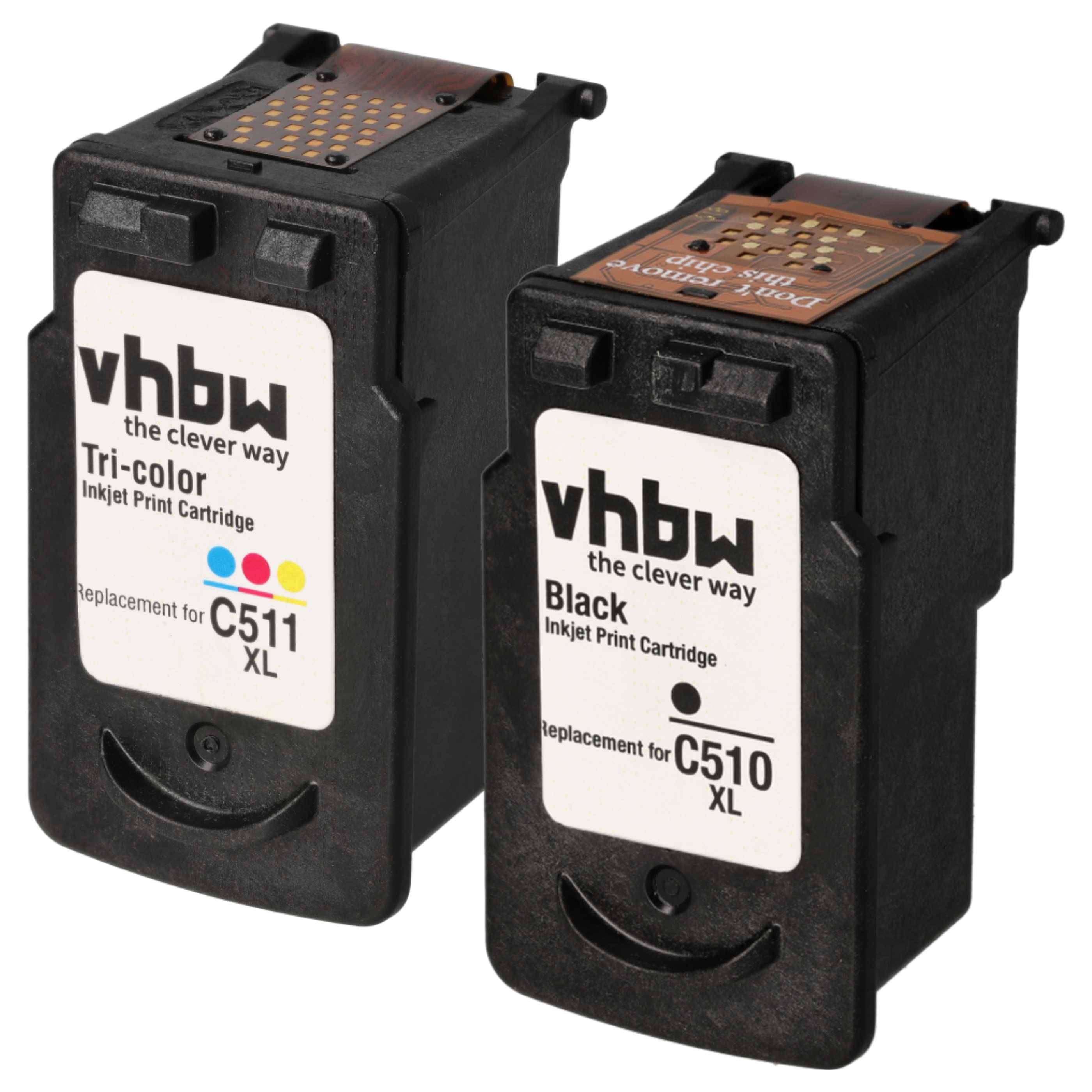 vhbw 2x Tintenpatronen kompatibel mit Canon Pixma ip2700, ip2702, MP240, MP250, MP252, MP260, MP270, MP272, MP280 Drucker (Wiederaufgefüllt)