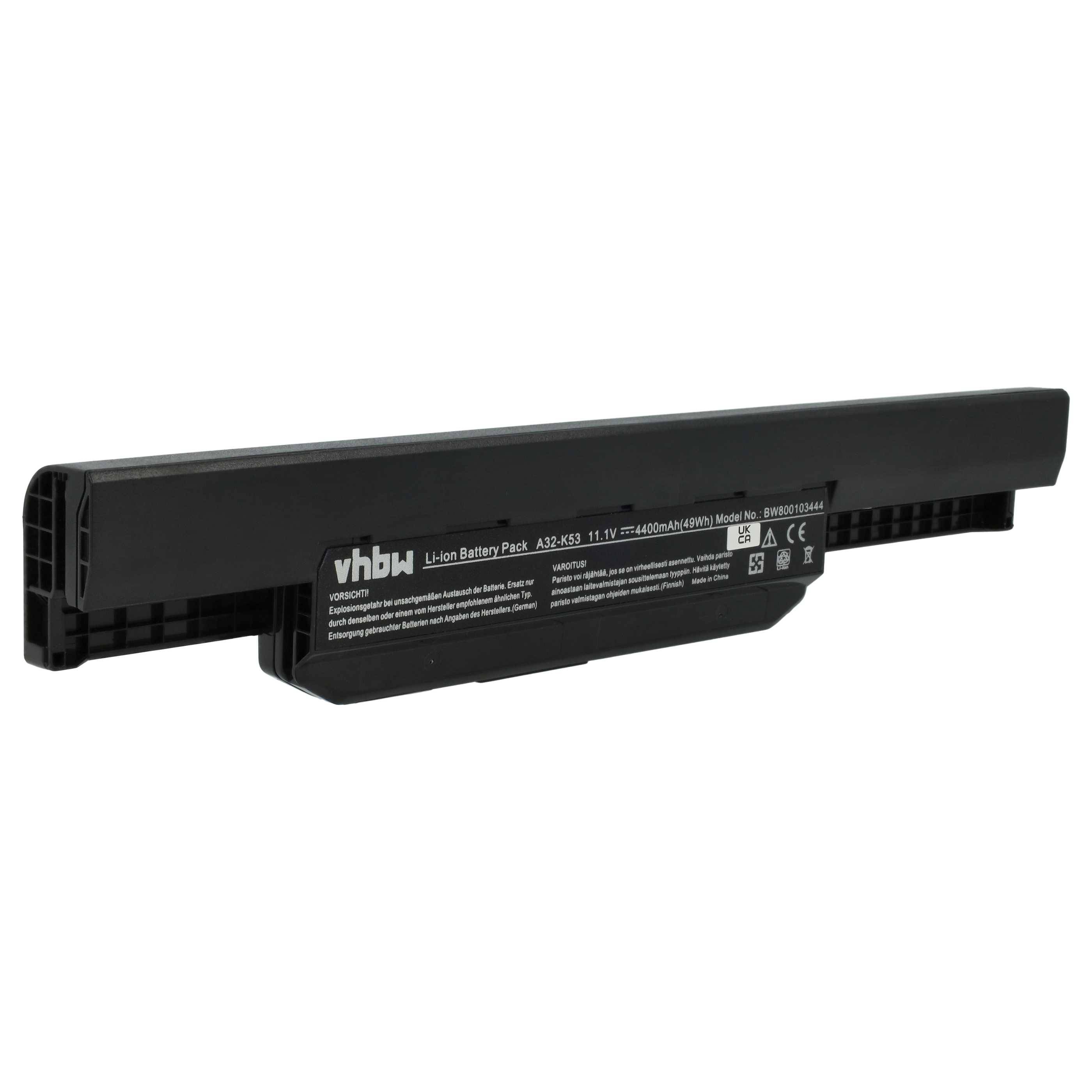 vhbw Akku kompatibel mit Asus X53SV-SX218V, X53SV-SX214V, X53SV-SX296V, X53SV-SX246, X53SV-SX231V Notebook (4400 mAh, 11,1 V, Li-Ion)
