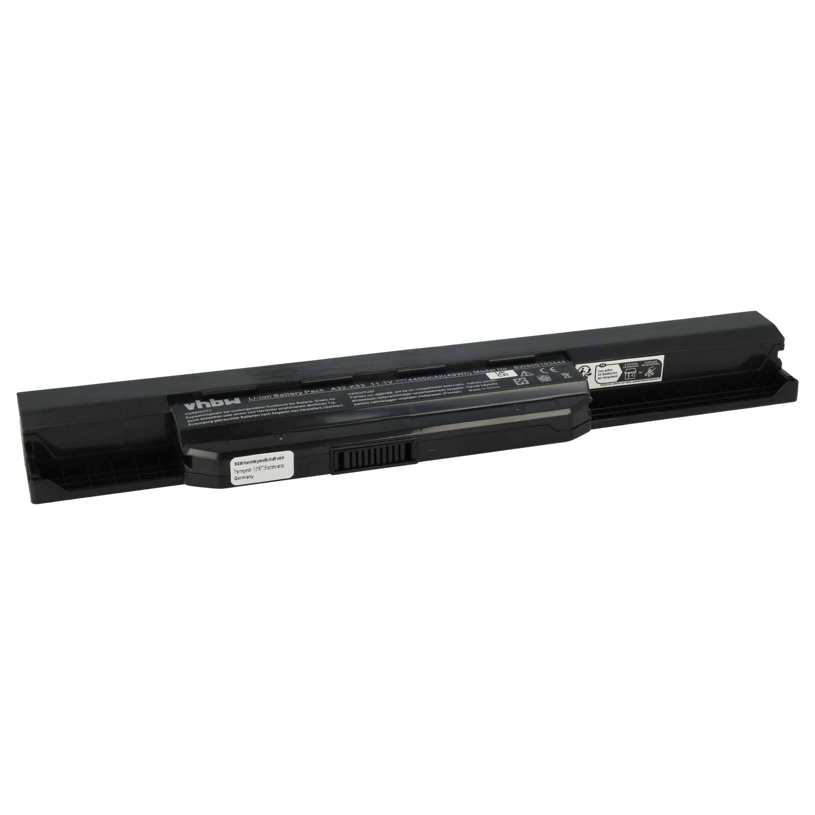 vhbw Akku kompatibel mit Asus K53J, K53F, K53E, K53BY, K53JF, K53JE, K53JC, K53JA, K53JN, K53JG Notebook (4400 mAh, 11,1 V, Li-Ion)