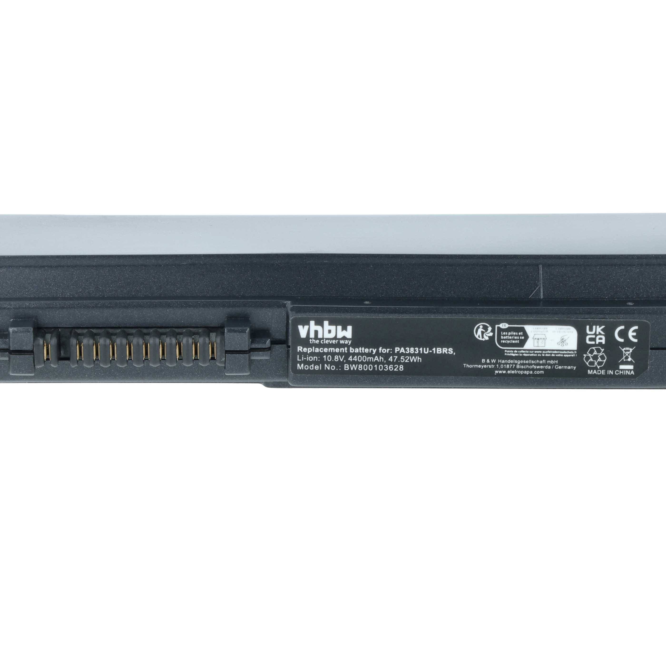 Ersatzbatterie für PA3817U-1BRS. 10,8V, 4400mAh, 47,52Wh. Modell-Nr.: BW800819362W. Hergestellt in China.