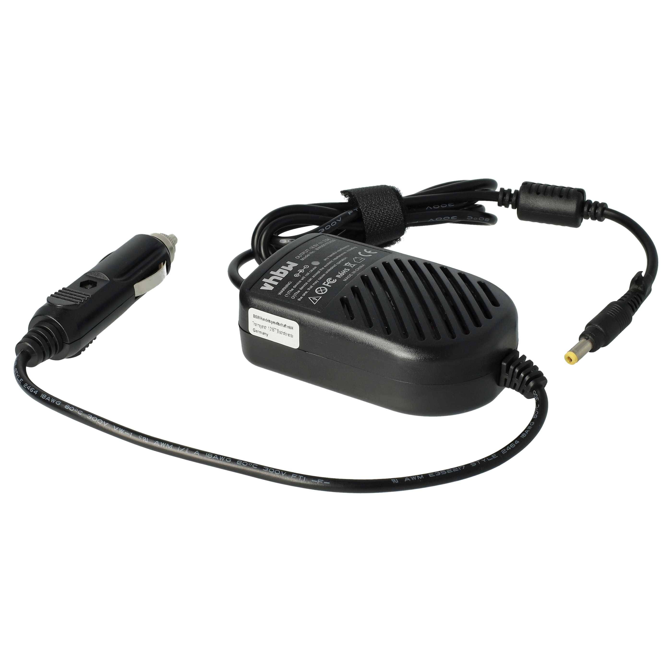 vhbw KFZ-Ladekabel kompatibel mit Compaq Presario 2804EA, 2804SC, 2802TC, 2802SP, 2802EA Notebook - 12V Ladegerät Schwarz 3,5 A