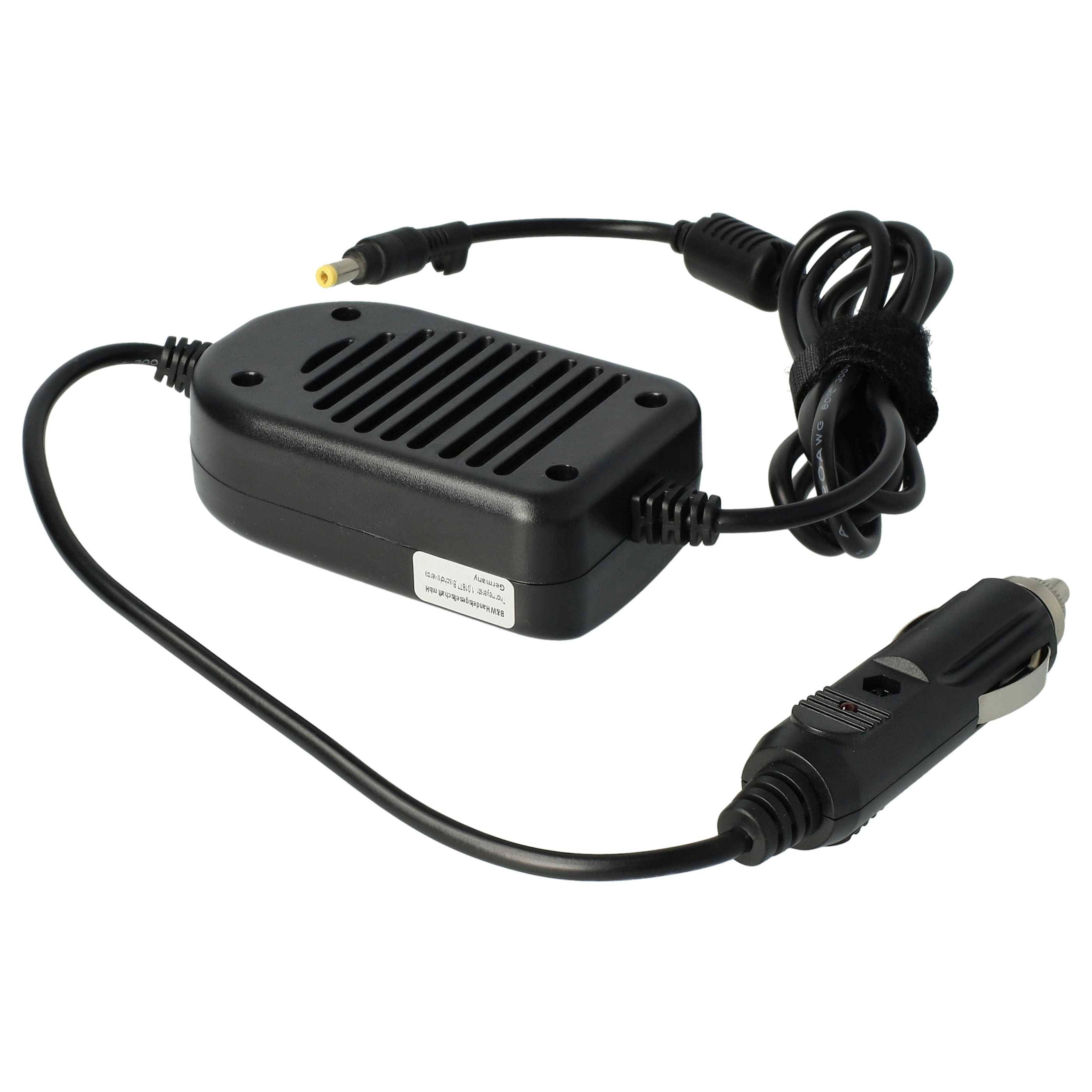 vhbw KFZ-Ladekabel kompatibel mit Compaq Presario X1302, X1303, X1304, X1241, X1300, X1301 Notebook - 12V Ladegerät Schwarz 3,5 A