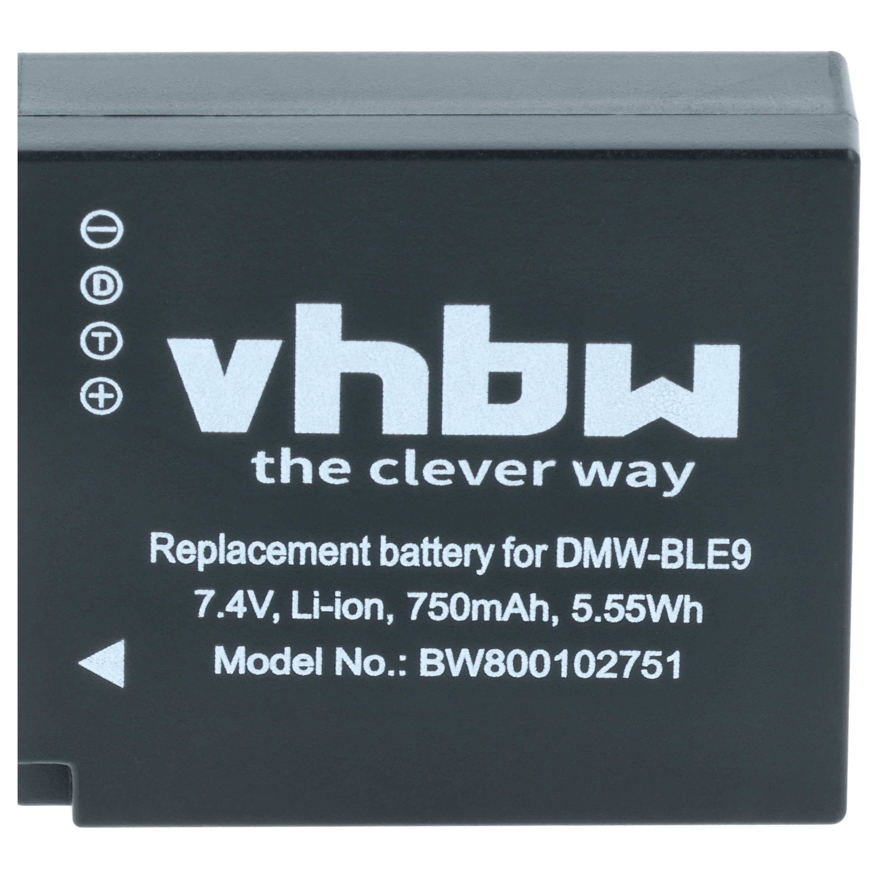 vhbw 3x Akku kompatibel mit Panasonic Lumix DC-G100, DMC-GF3CK, DC-G100D, DMC-GF3C, DC-TZ91, DMC-GF3 Kamera (750 mAh, 7,2 V, Li-Ion)