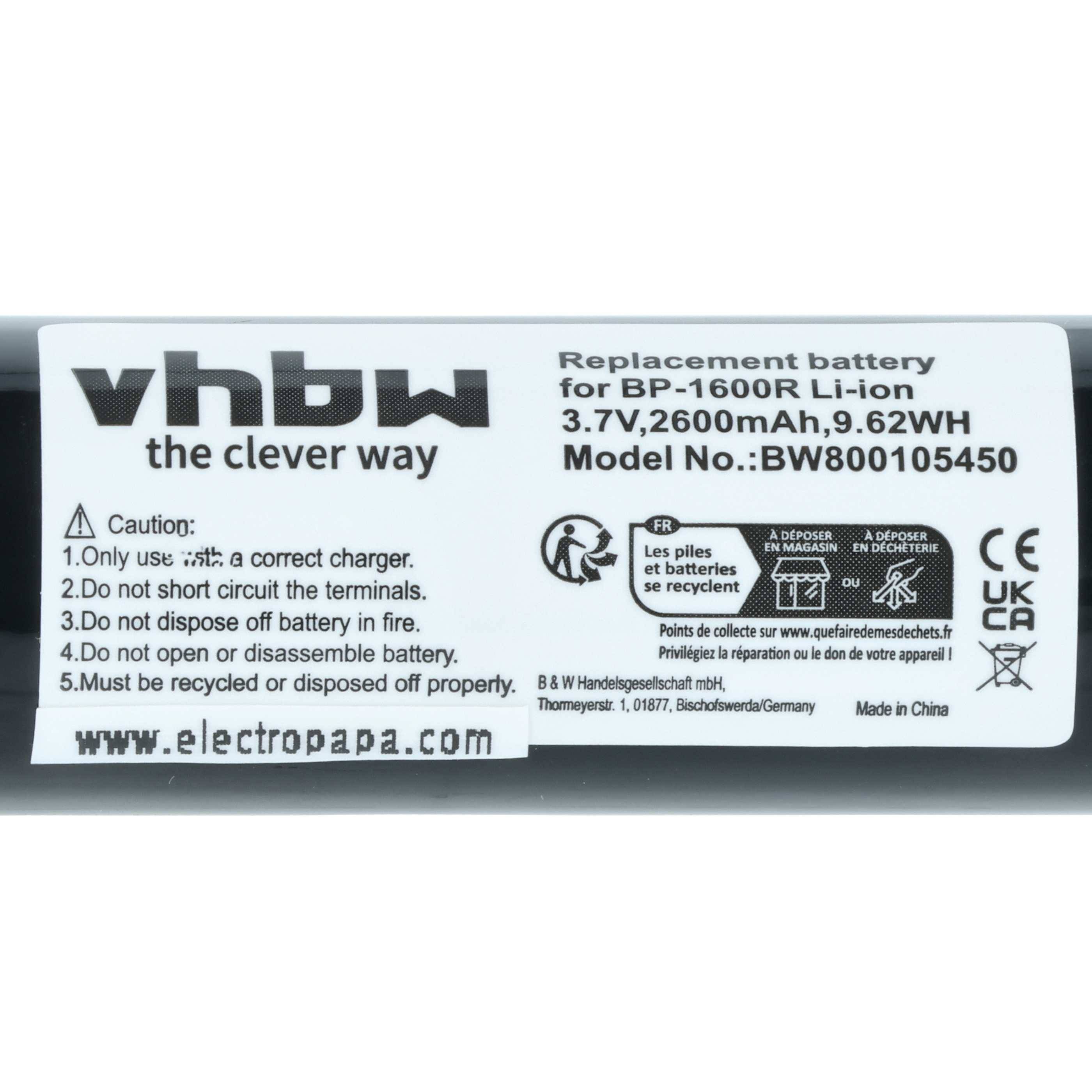 vhbw 2x Akku kompatibel mit Pioneer PIONEER PMD-R2 tragbaren Mini Disk DV (2600 mAh, 3,7 V, Li-Ion)
