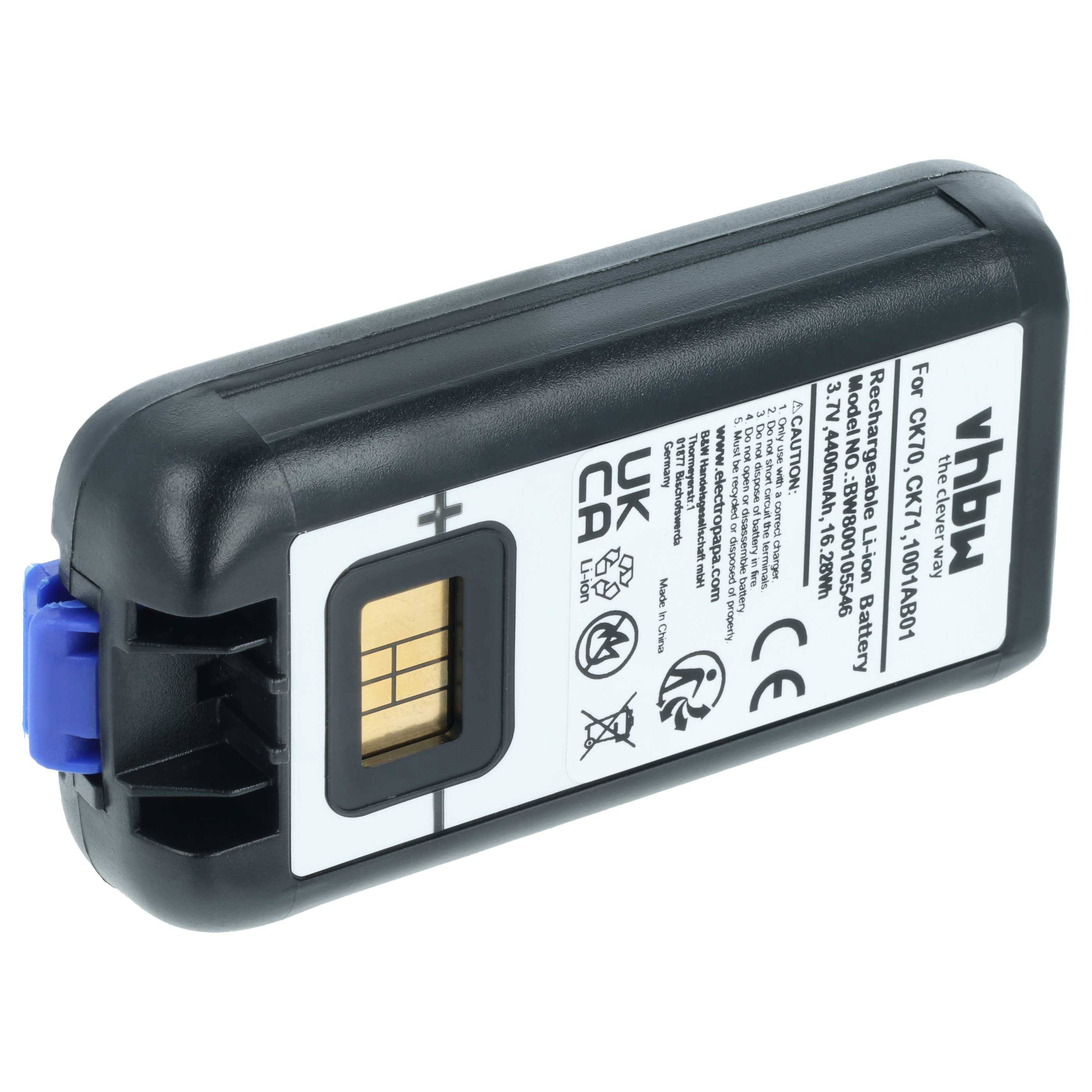 vhbw Akku kompatibel mit Intermec CK70A, CK70, CK71A, CK71 Mobilcomputer PDA Scanner (4400 mAh, 3,7 V, Li-Ion)