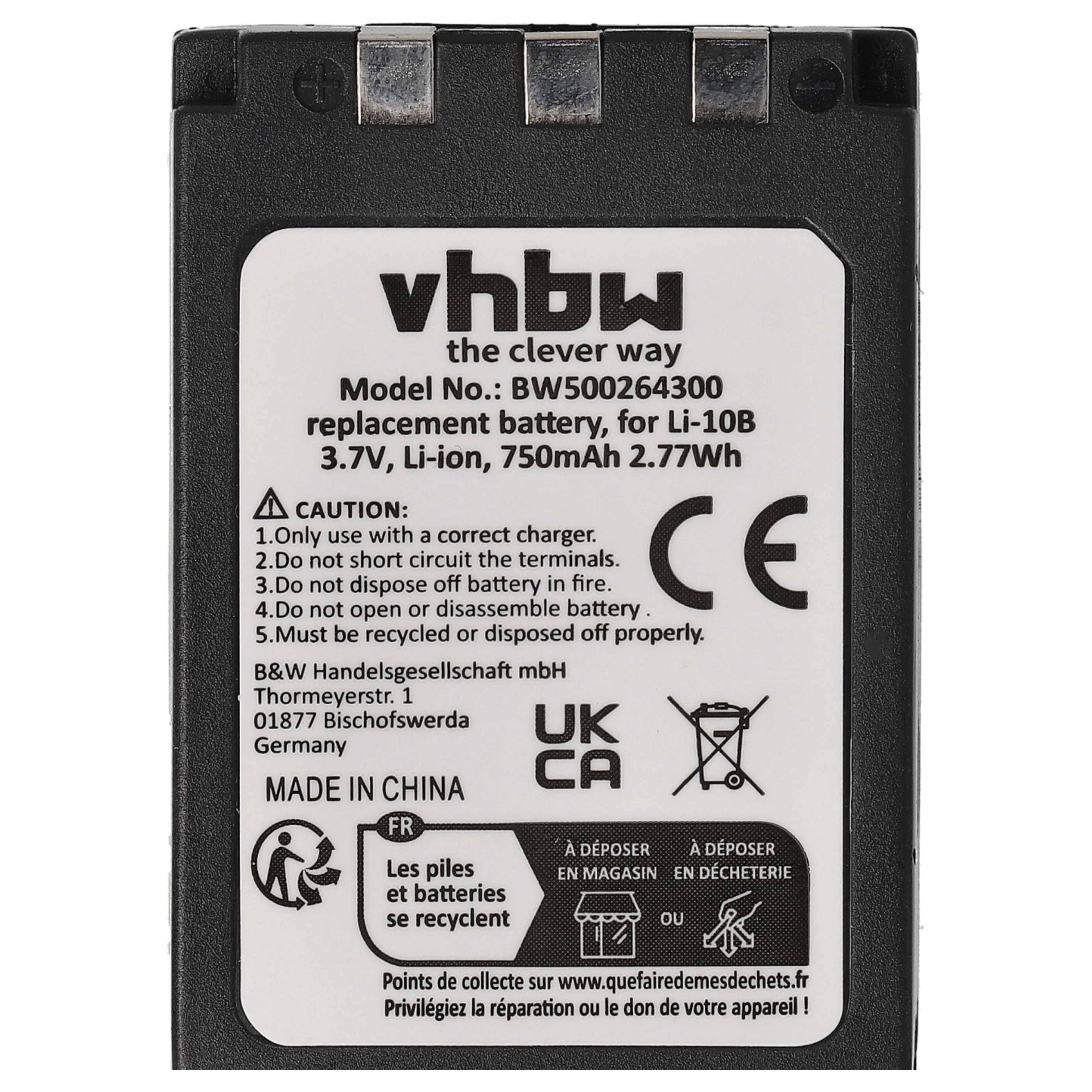 vhbw 3x Akku Ersatz für Olympus Li-12B, Li-10B für Kamera (750 mAh, 3,7 V, Li-Ion)