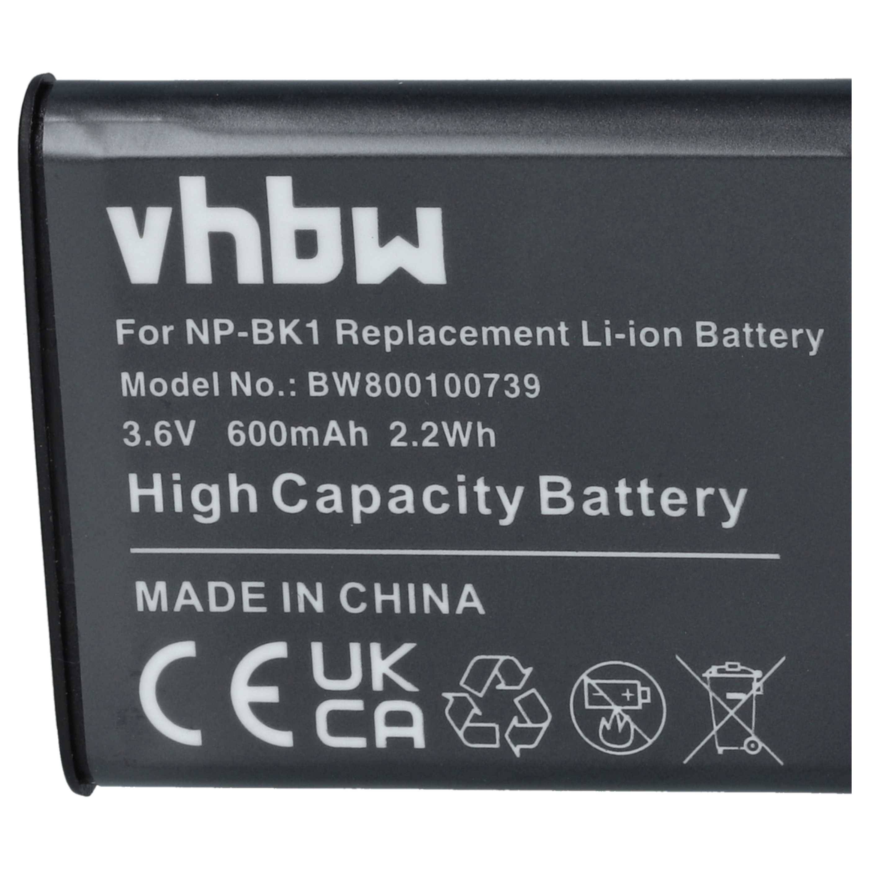 vhbw 3x Akku kompatibel mit Sony Cybershot DSC-W190, DSC-W180, DSC-S950, DSC-S780, DSC-S750, DSC-W370 Kamera (600 mAh, 3,6 V, Li-Ion)