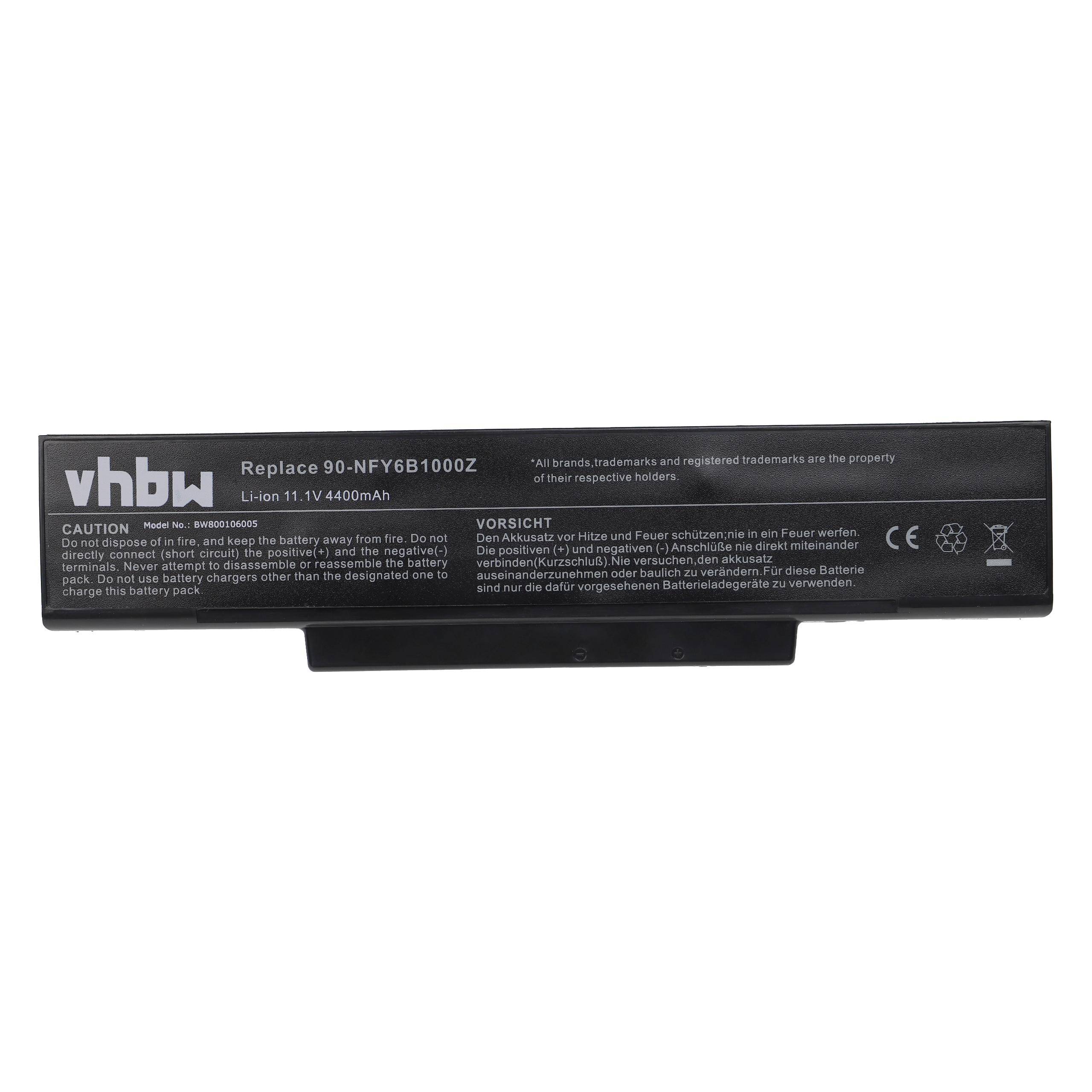 vhbw Akku Ersatz für Asus 90-NI11B1000, 90-NFY6B1000Z, A32-Z62, 90-NIA1B1000, A32-F2 für Notebook (4400 mAh, 11,1 V, Li-Ion)