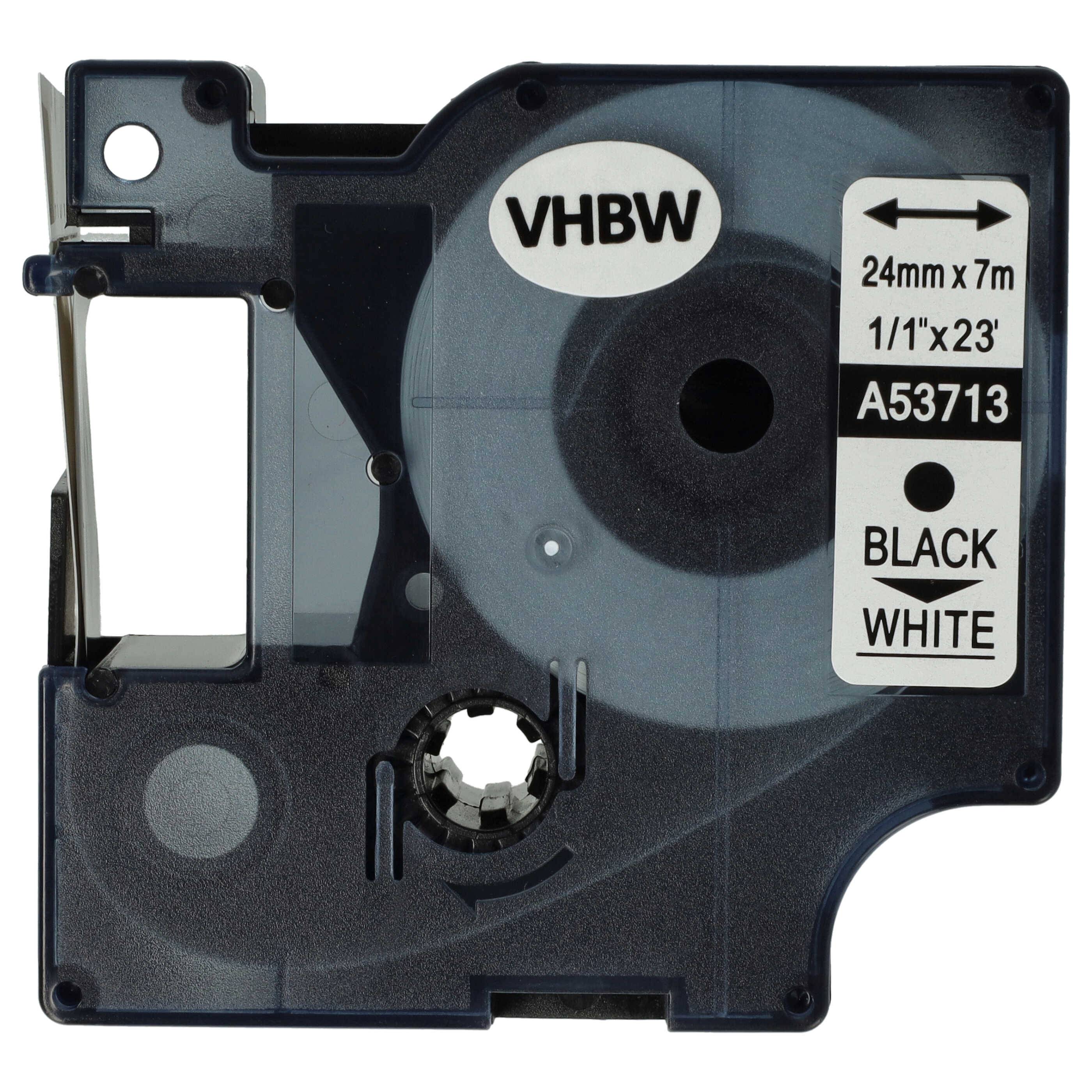 vhbw Schriftband-Kassette kompatibel mit Dymo LabelWriter Duo, Duo 400, Duo 450 Etiketten-Drucker 24mm Schwarz auf Weiß