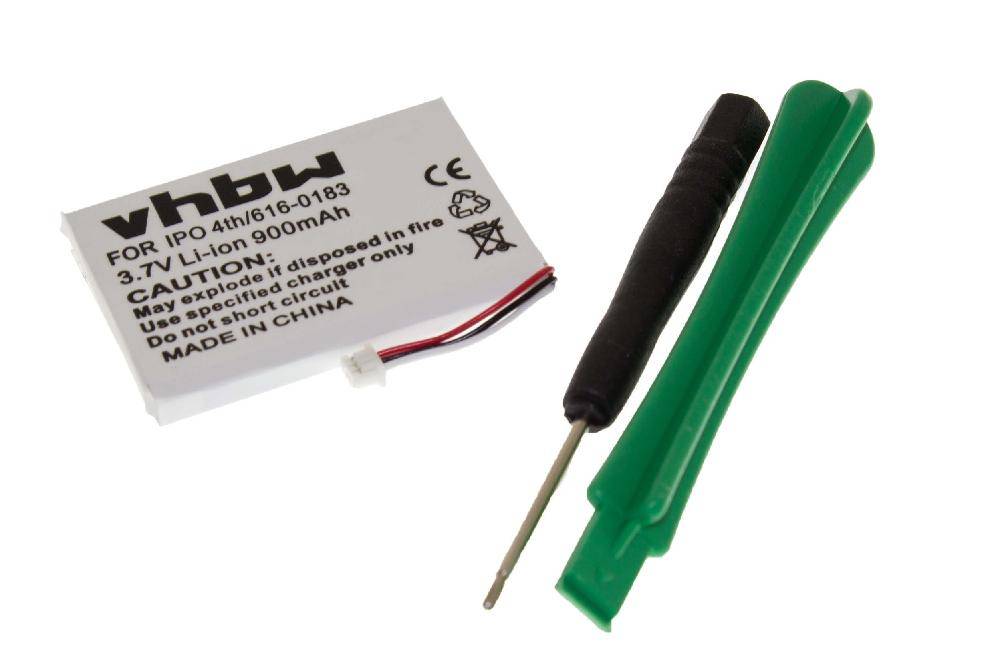 vhbw 1x Akku kompatibel mit Apple iPod Photo 60GB M9830, 60GB M9586ZR/A, 60GB M9586ZV/A MP3-Player Musik Player (900 mAh, 3,7 V, Li-Ion)