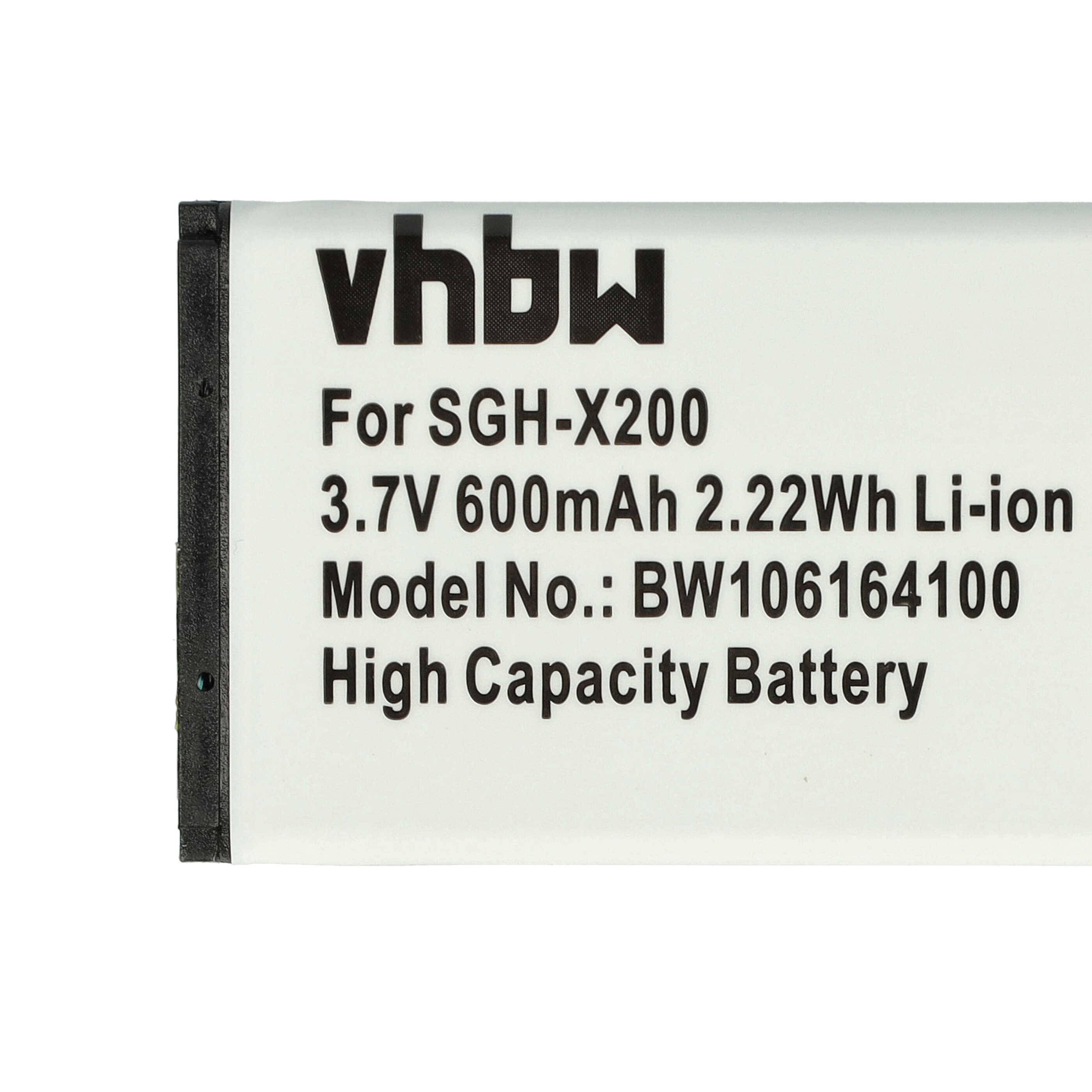 vhbw Akku kompatibel mit Samsung SGH-M110, SGH-F250, SGH-i320, SGH-E900, SGH-F258, SGH-E908 Handy Smartphone Telefon (600 mAh, 3,7 V, Li-Ion)