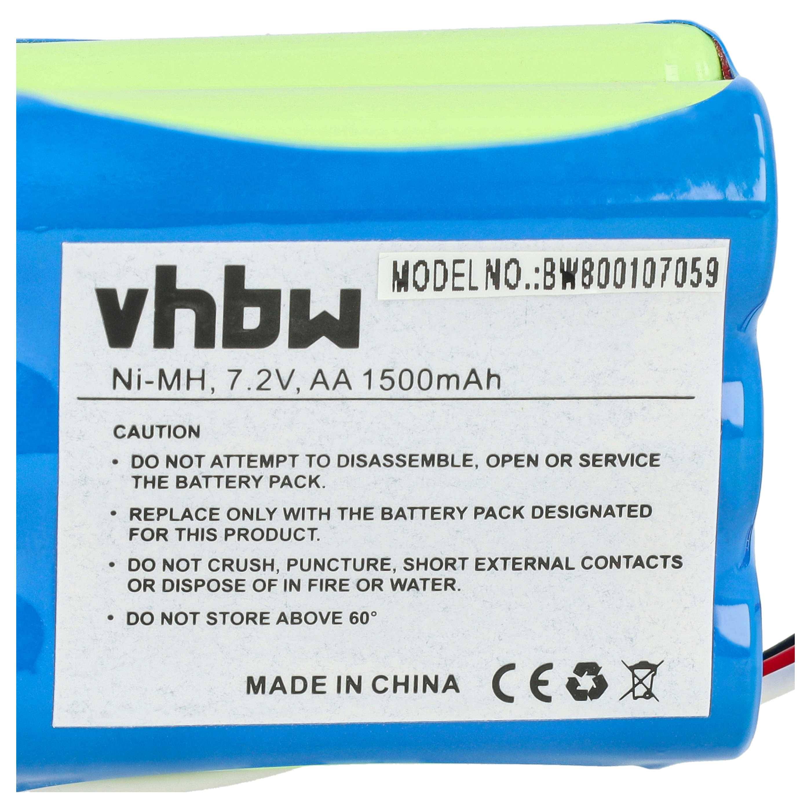 vhbw Akku Ersatz für iRobot 4409709, GPRHC202N026, W206001001399 für Staubsauger (1500 mAh, 7,2 V, NiMH)