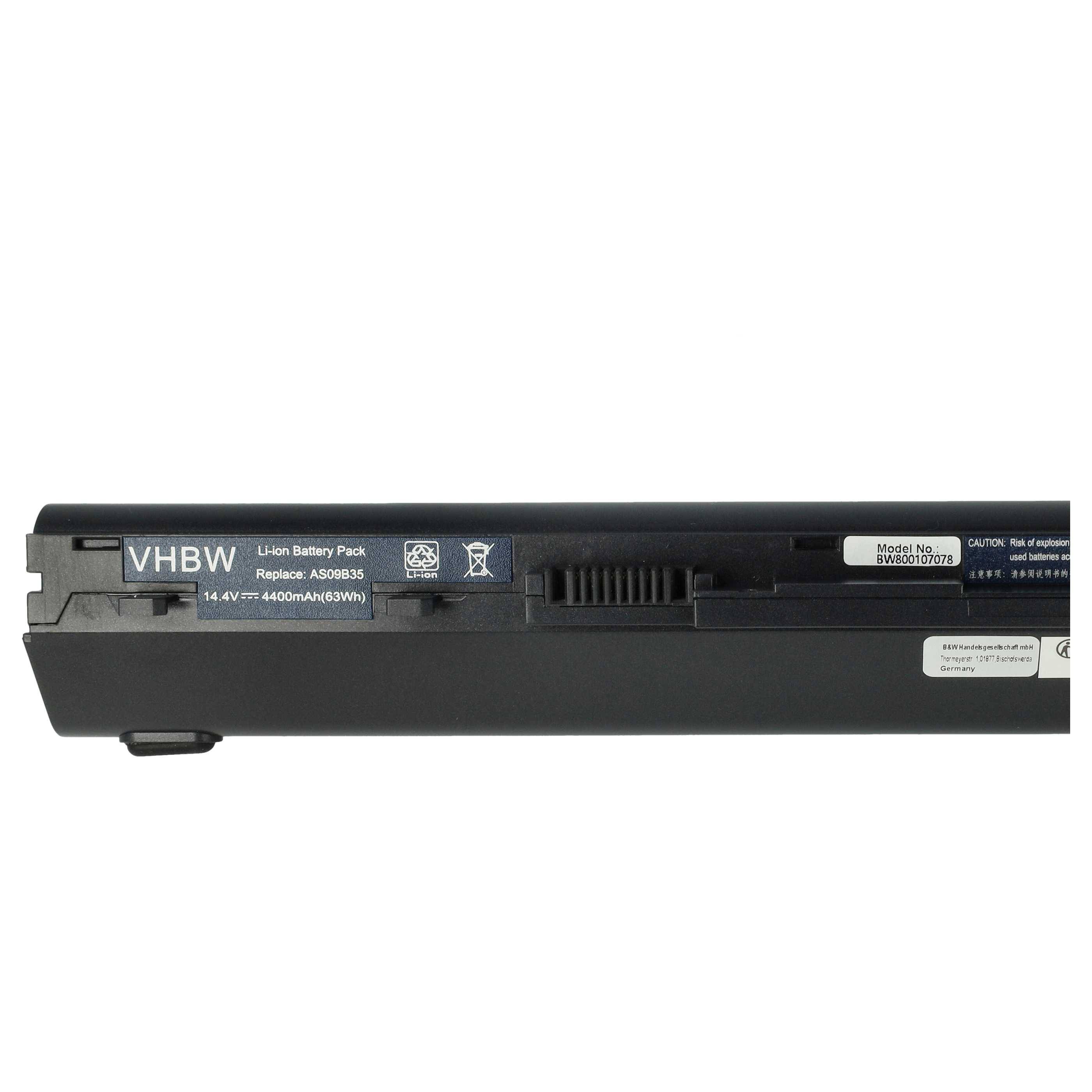 vhbw Akku kompatibel mit Acer TravelMate TimelineX 8372T-384G32Mnkk, 8372T-484G32Mnkk Notebook (4400 mAh, 14,8 V, Li-Ion)