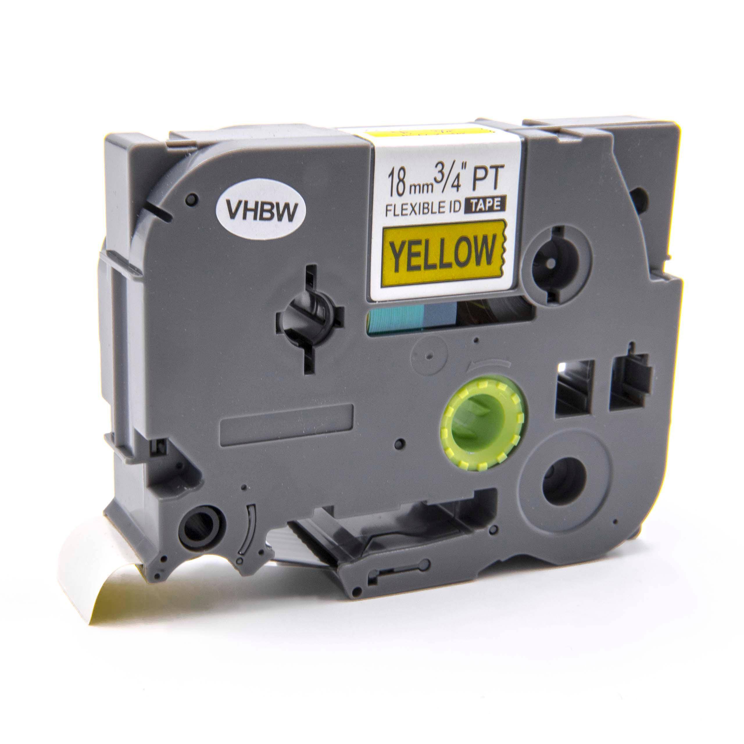 vhbw Kassette Patronen Schriftband 18mm gelb kompatibel mit Brother P-Touch 310 CC, 340 C, 540 C, 7500 VP, 7600 VP, 9200 DX Ersatz für TZ-FX641
