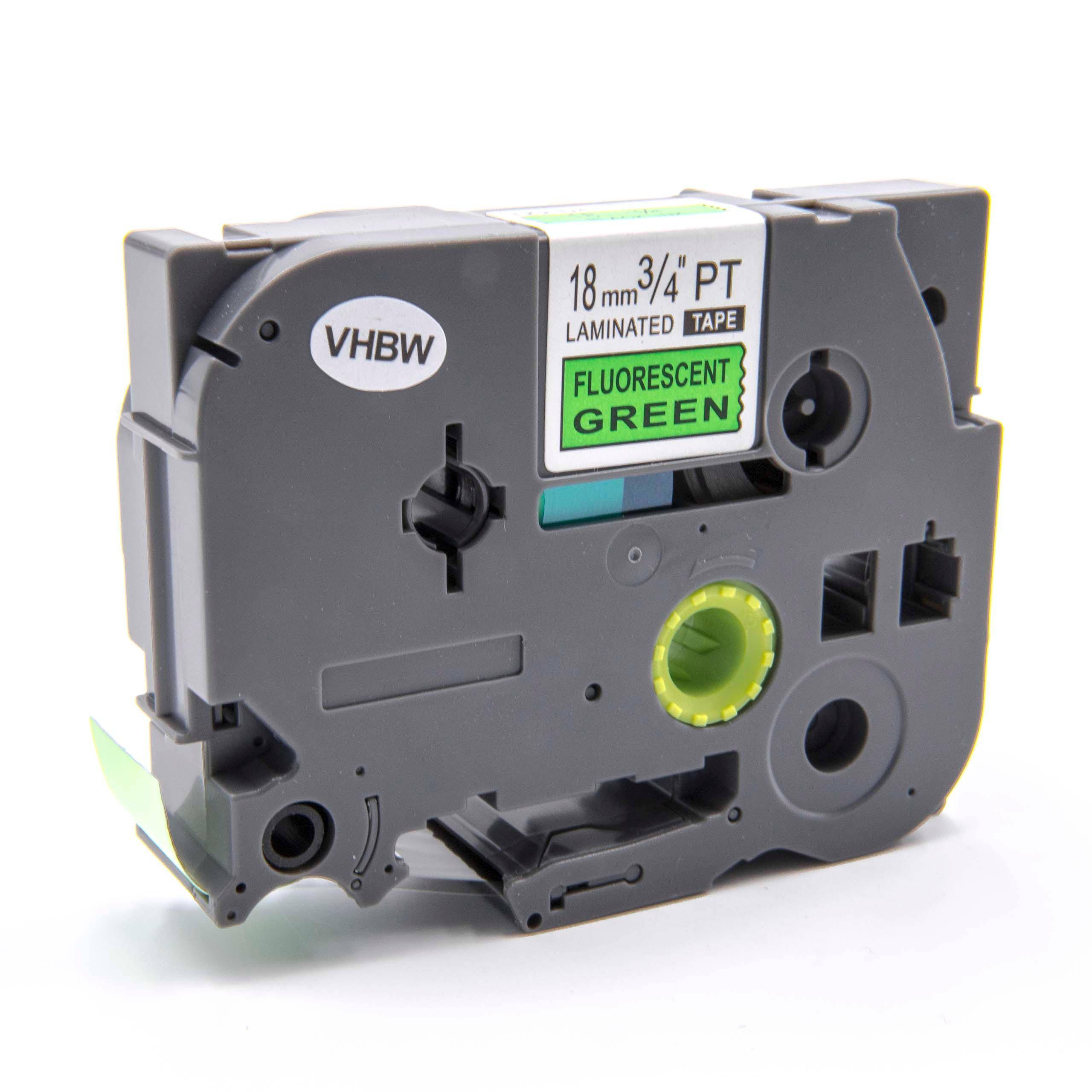 vhbw Kassette Patronen Schriftband 18mm leuchtgrün kompatibel mit Brother P-Touch 310 CC, 340 C, 540 C, 7500 VP, 7600 VP, 9200 DX Ersatz für TZ-D41