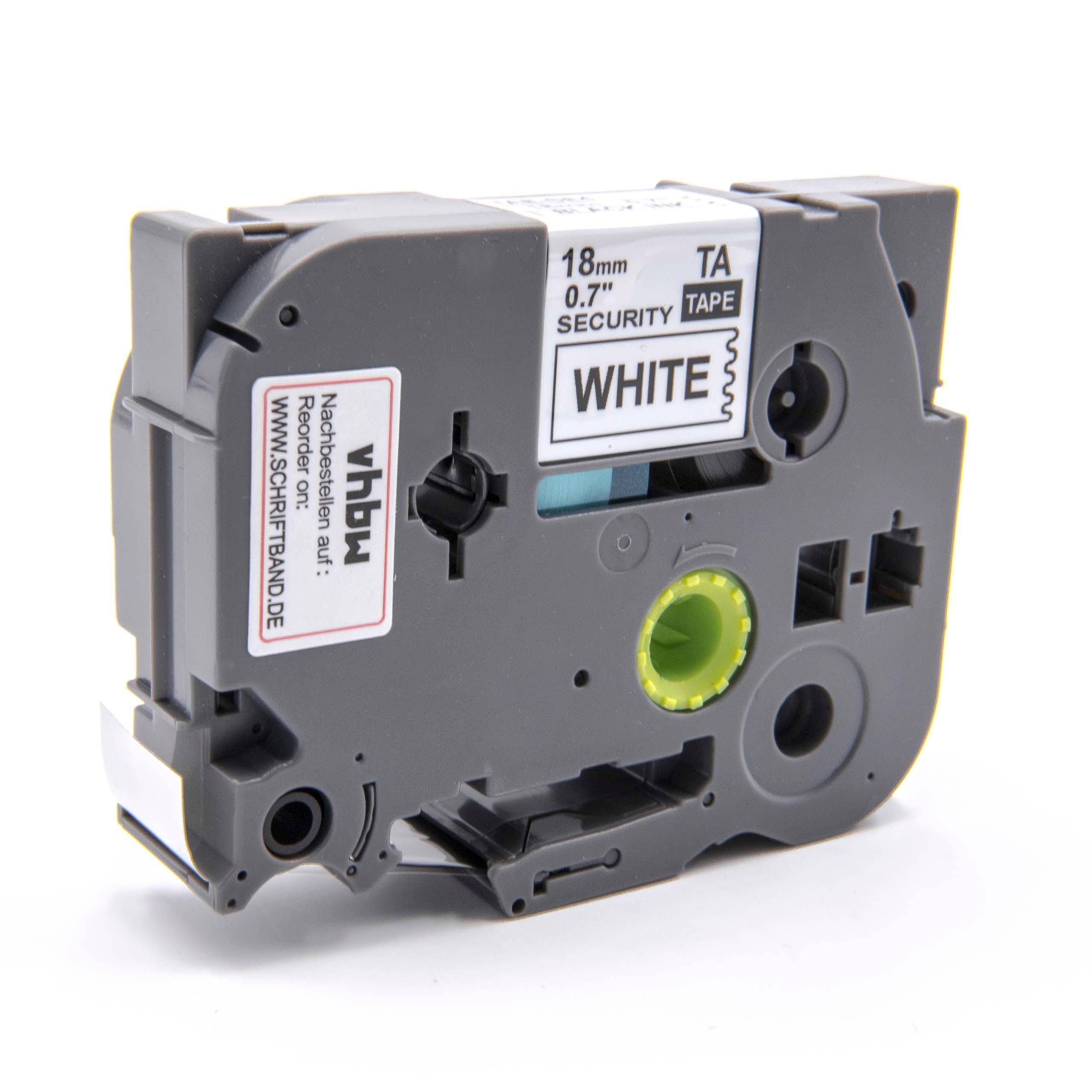 vhbw Kassette Patronen Schriftband 18mm kompatibel mit Brother P-Touch 1850 VP, 1950 VP, 210 E, 2400 E, 2420 PC, 2430 PC Ersatz für TZ-SE4, TZE-SE4