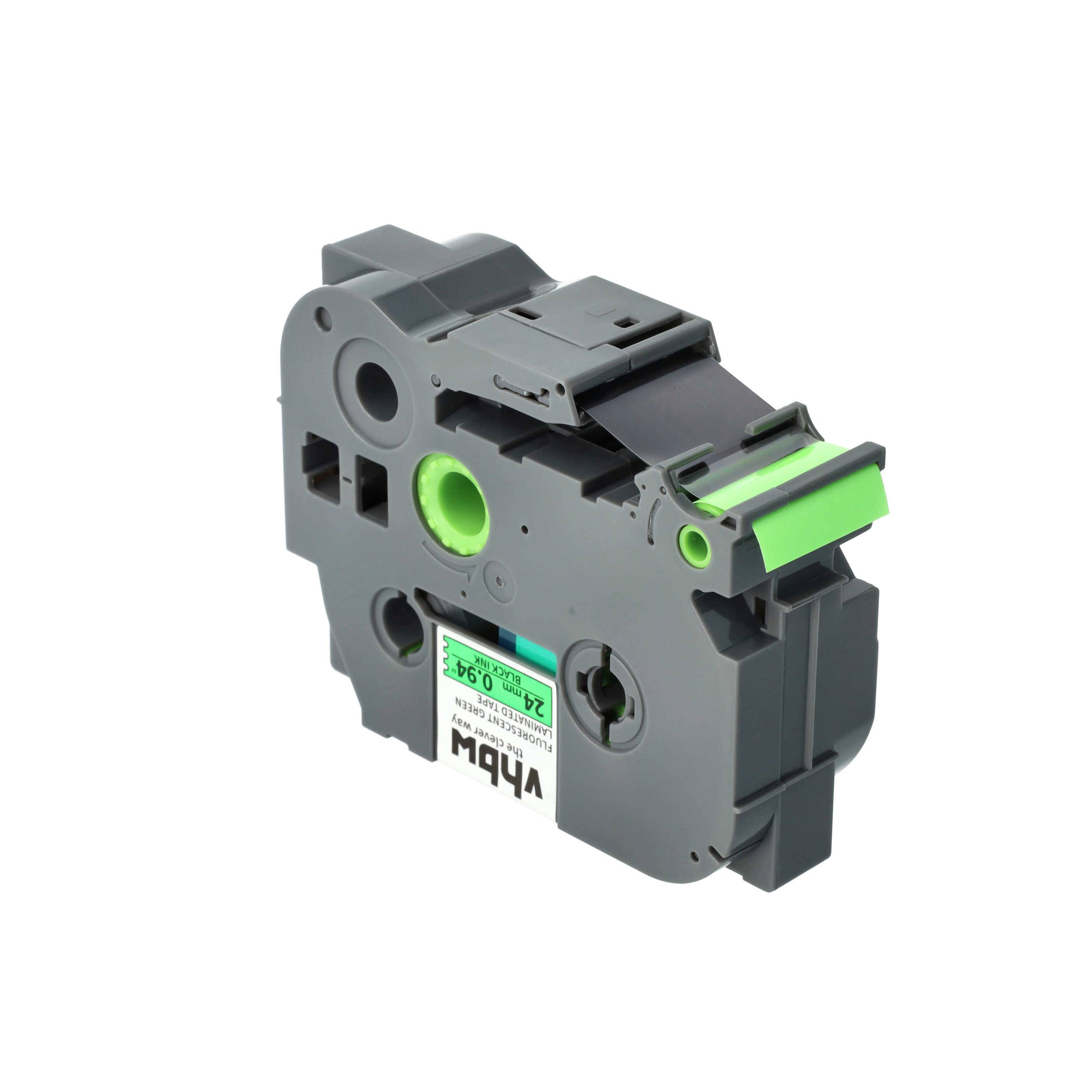 vhbw Schriftband-Kassette Ersatz für Brother TZE-D51, TZ-D51 für Etiketten-Drucker 8m x 24mm Schwarz auf Neon-Grün