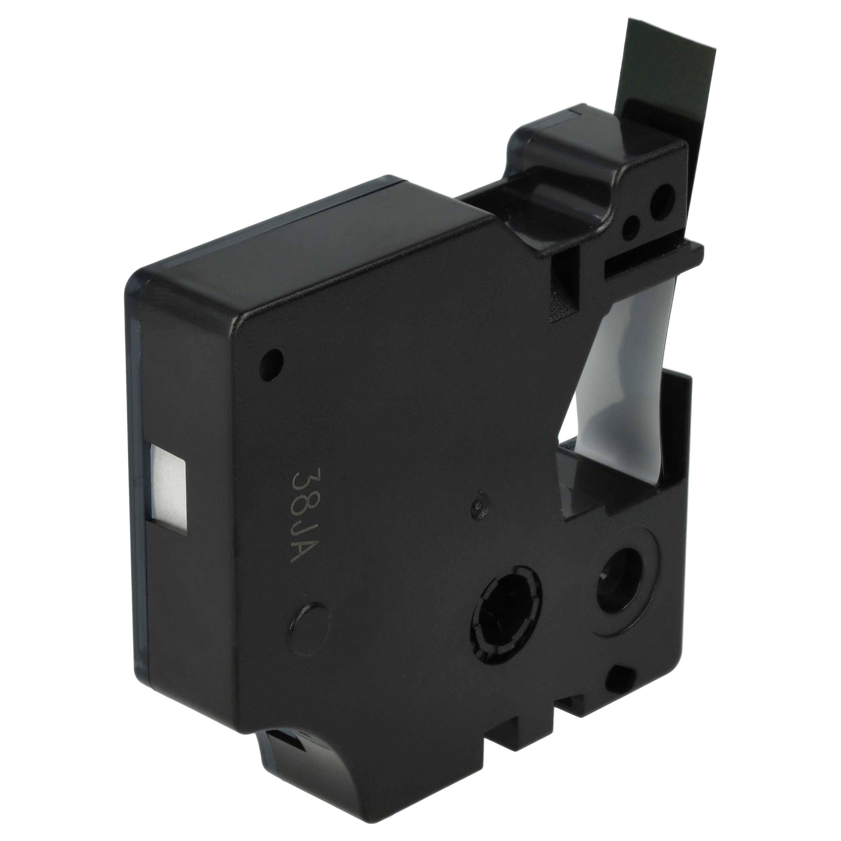 vhbw Schriftband-Kassette kompatibel mit Dymo LabelManager 100 | 210D, 120P, 200, 260P, 100 Plus, 160 Etiketten-Drucker 7m x 12mm Weiß auf Schwarz