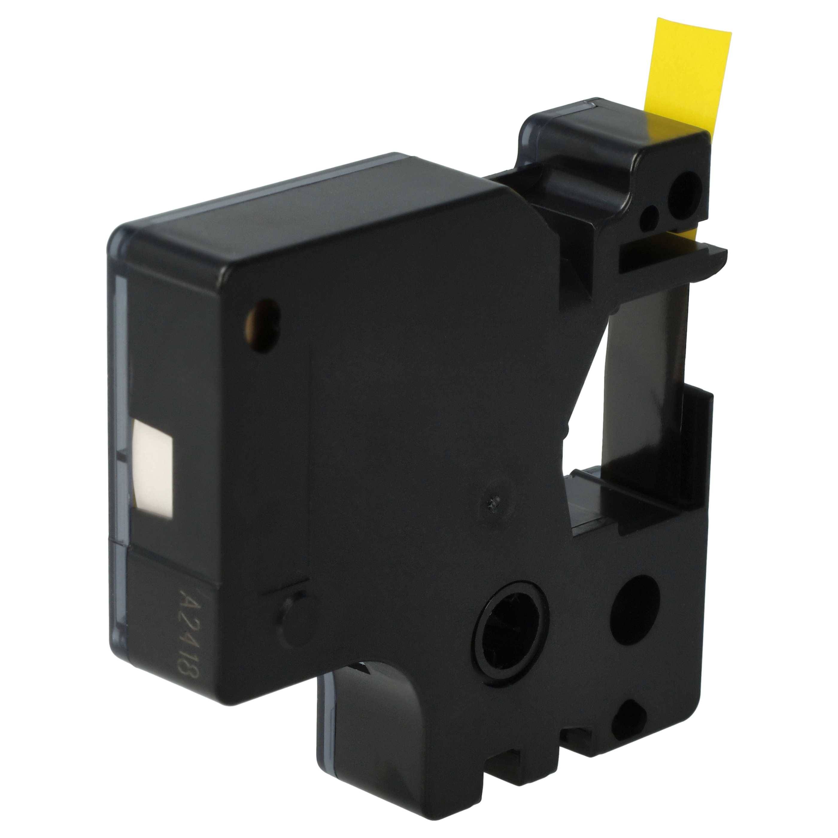 vhbw Schriftband-Kassette kompatibel mit Dymo LabelPoint 150, 300, 350, 200, 250, 100 Etiketten-Drucker 7m x 9mm Schwarz auf Gelb