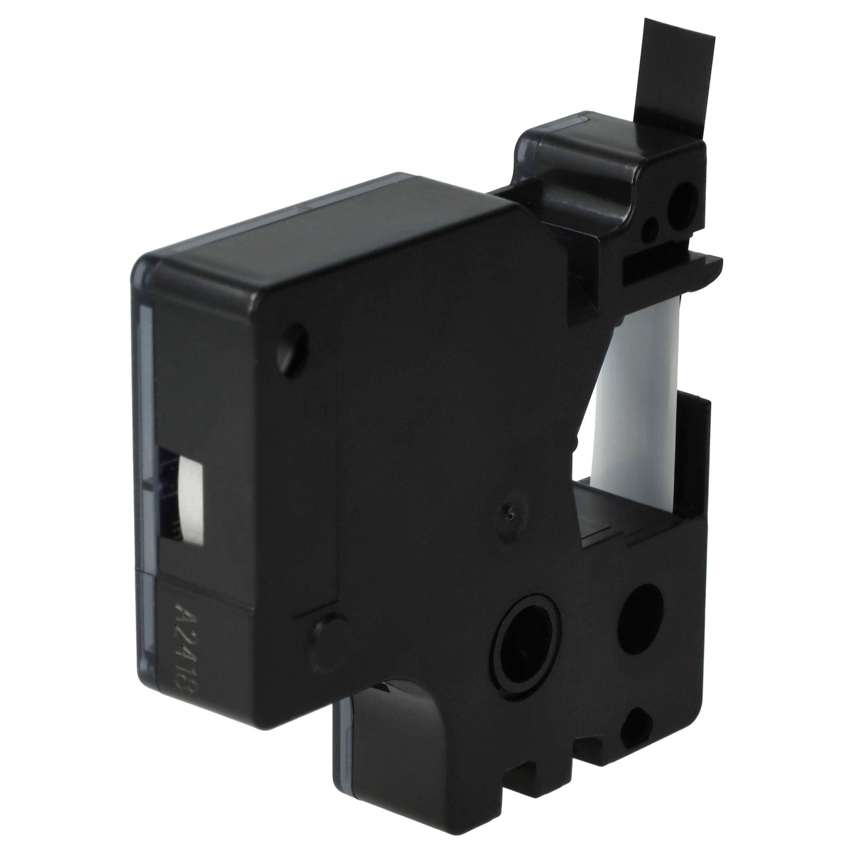 vhbw Schriftband-Kassette kompatibel mit Dymo LabelManager 420P | 400, 450D, 450, 300, 350, 360D, 350D Etiketten-Drucker 7m x 9mm Weiß auf Schwarz