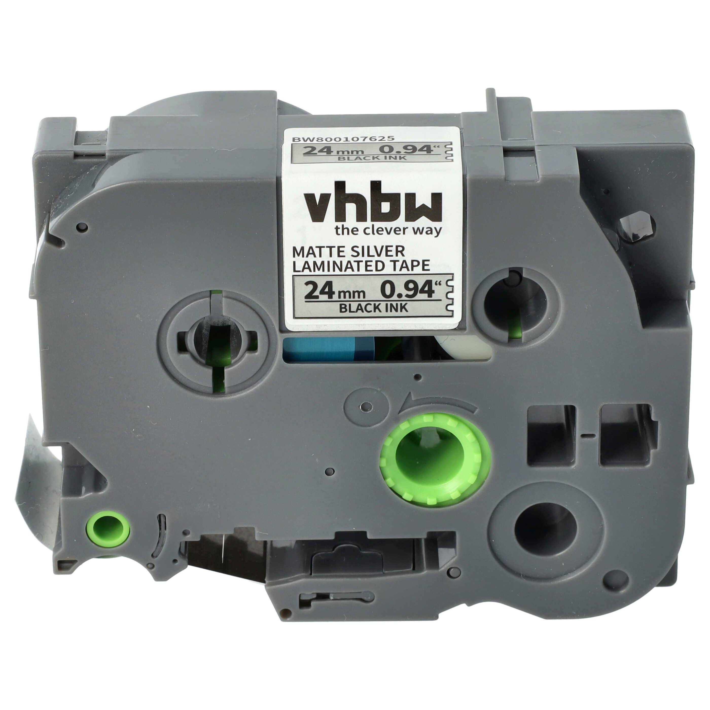vhbw Schriftband-Kassette kompatibel mit Brother PT 2460, 2450, 2450 CC, 2450 DX Etiketten-Drucker 8m x 6mm Schwarz auf Rot, Flexibel, Laminiert